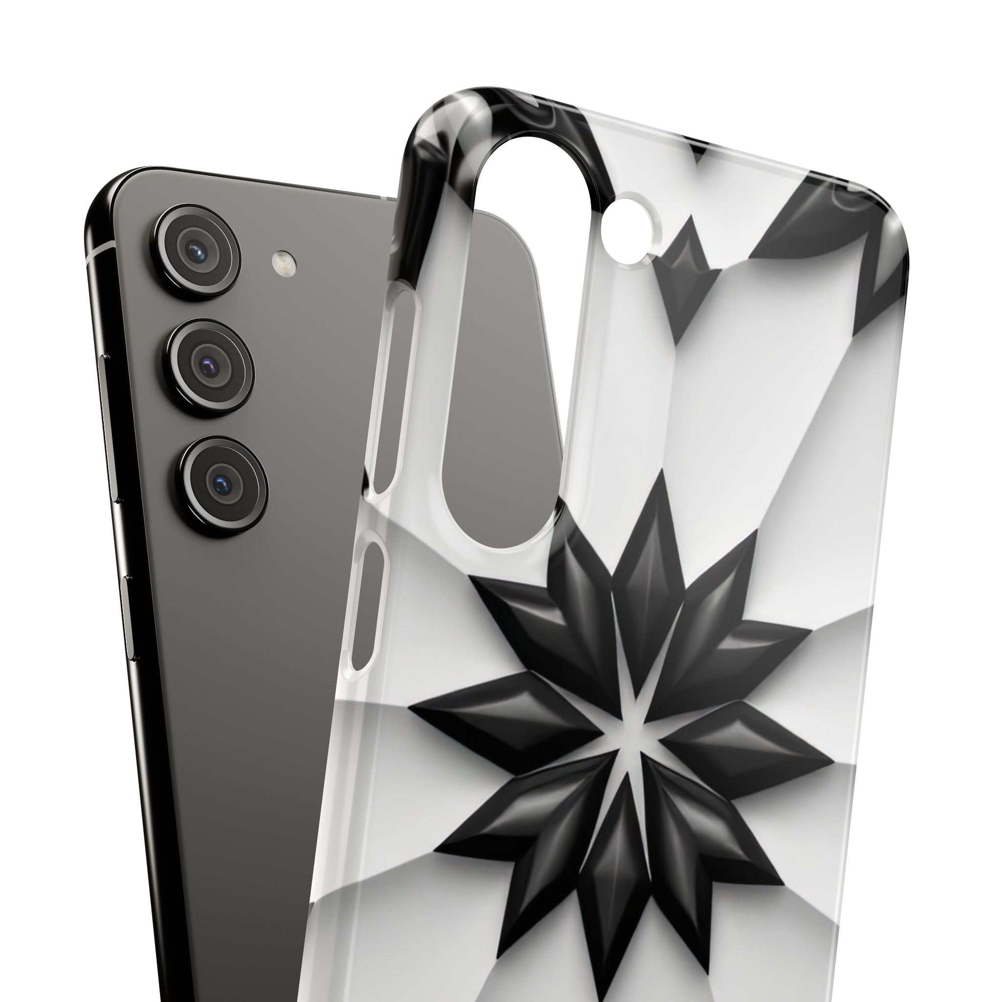Black & White Geometric Snap Case for iPhone & Samsung Galaxy