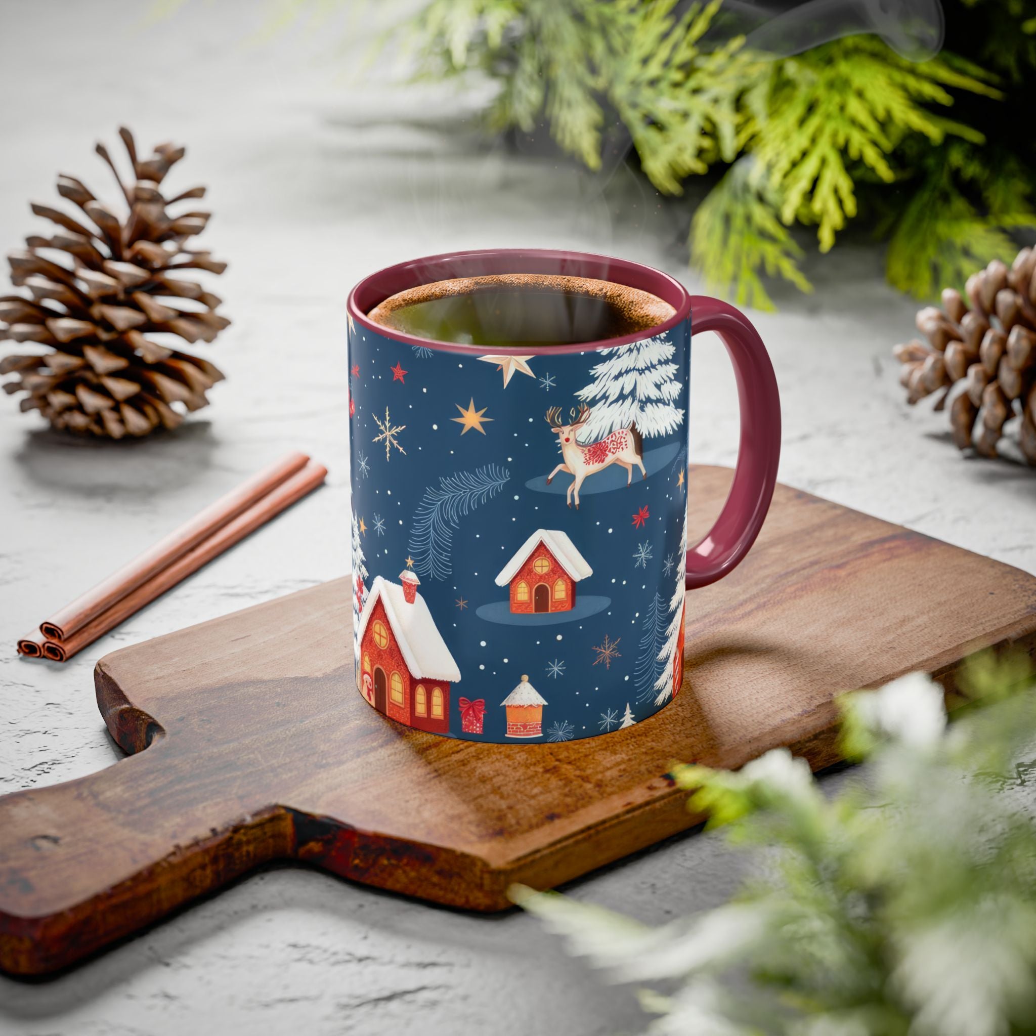 Dark Blue Christmas Mug - Colorful Mugs (11oz, 15oz)