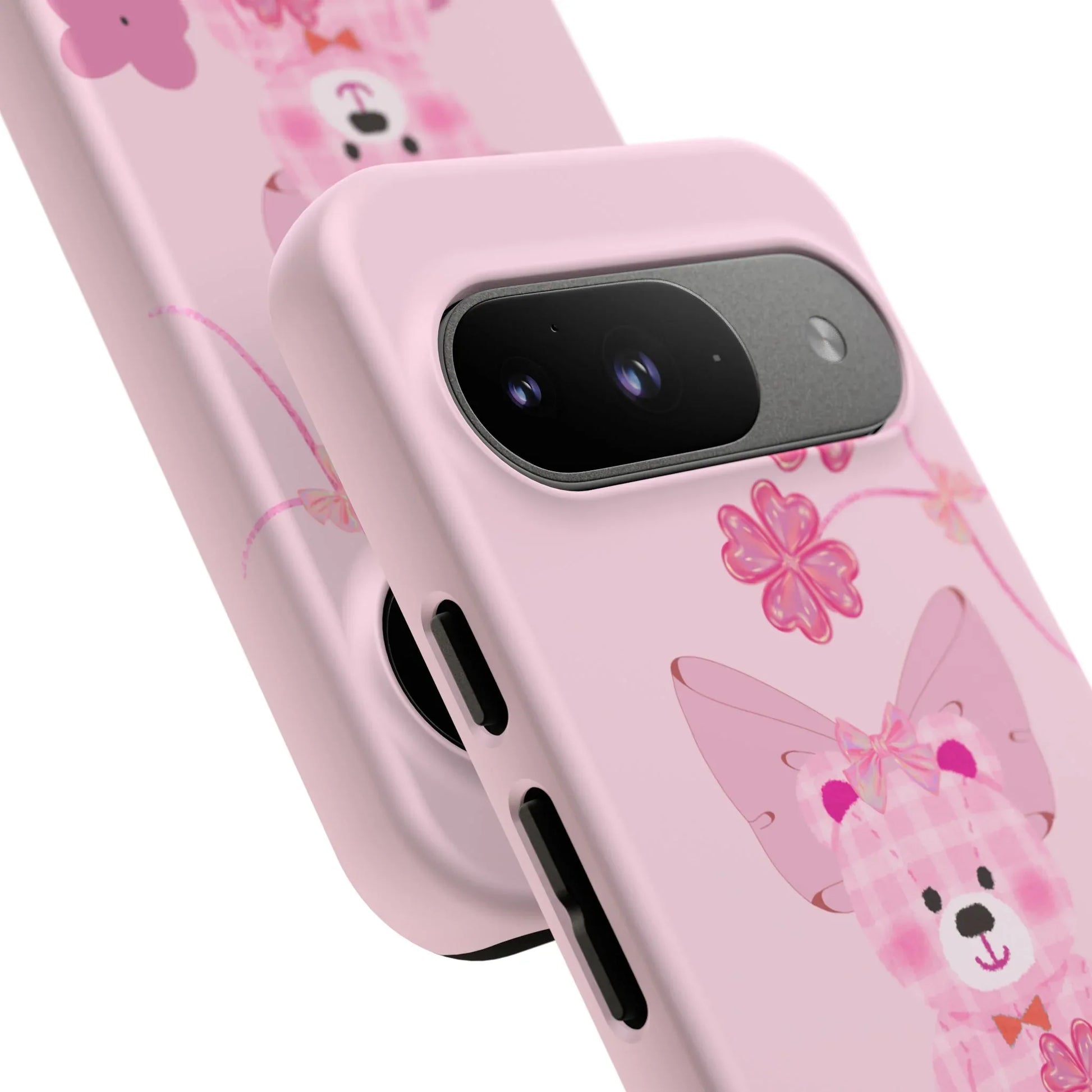 Pink Teddy Bear Phone Cases for iPhone, Pixel and Galaxy - KARARMDESIGN