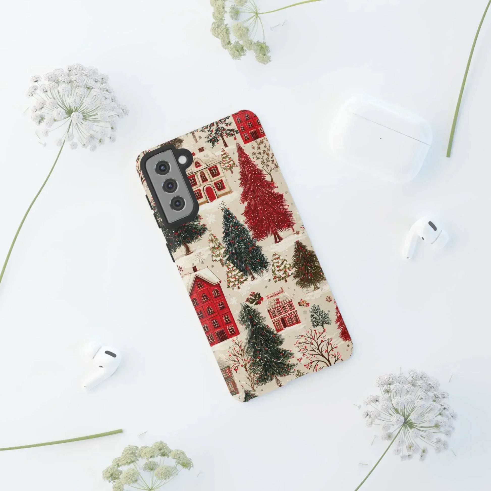 Cozy Winter Village Phone Case for iPhone 11-17 and Galaxy S10-S25 - KARARMDESIGN