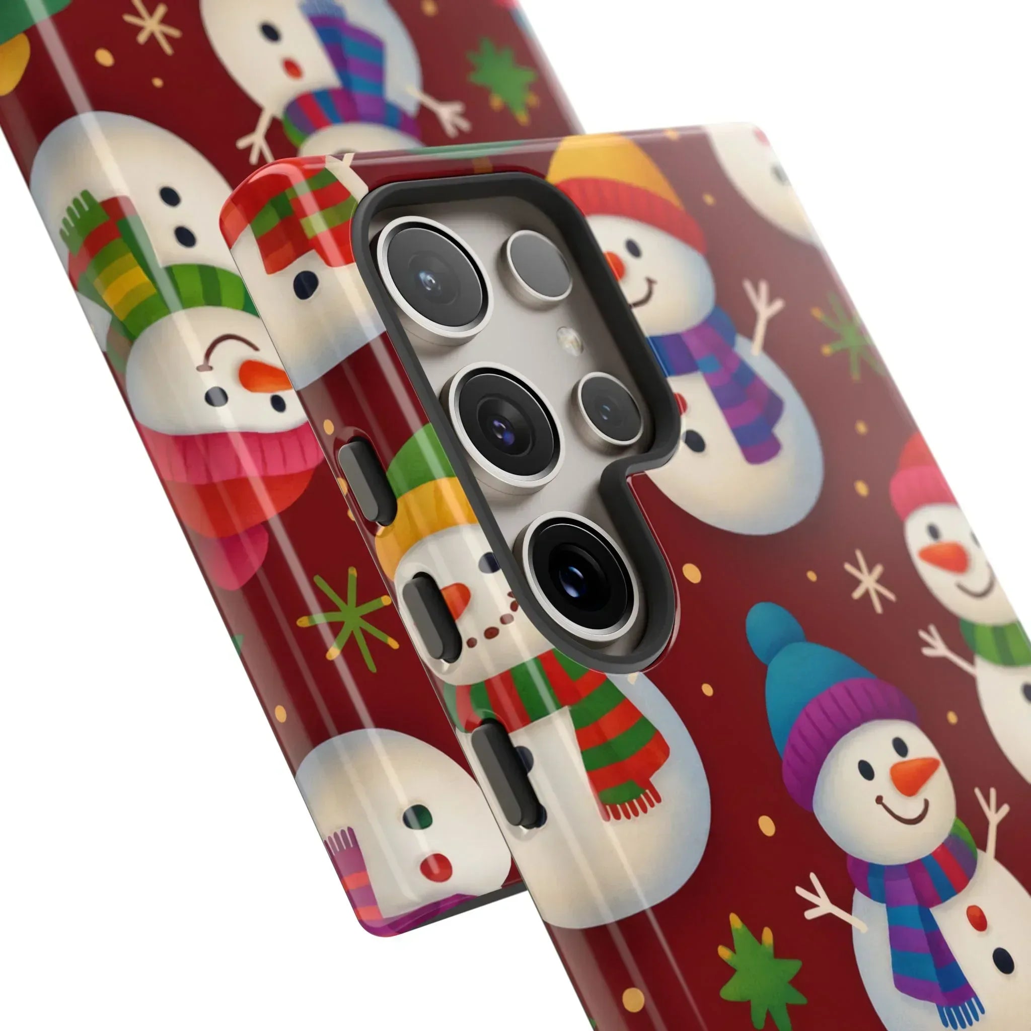 Festive Snowmen Parade Phone Case for iPhone 11–17 and Galaxy S10–S25 - KARARMDESIGN