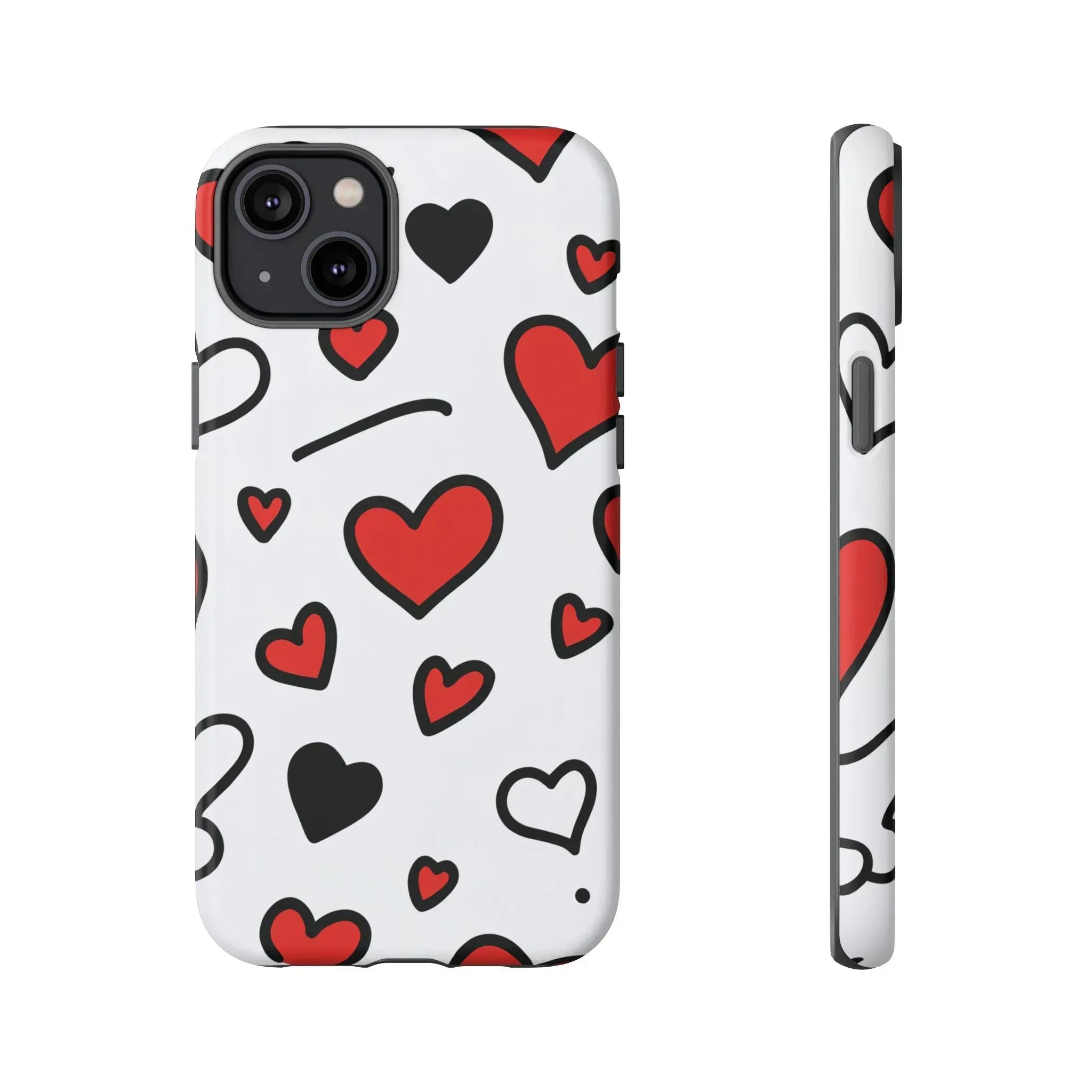 Scattered Hearts Phone Case for iPhone 11-17 and Galaxy S10-S25 - KARARMDESIGN