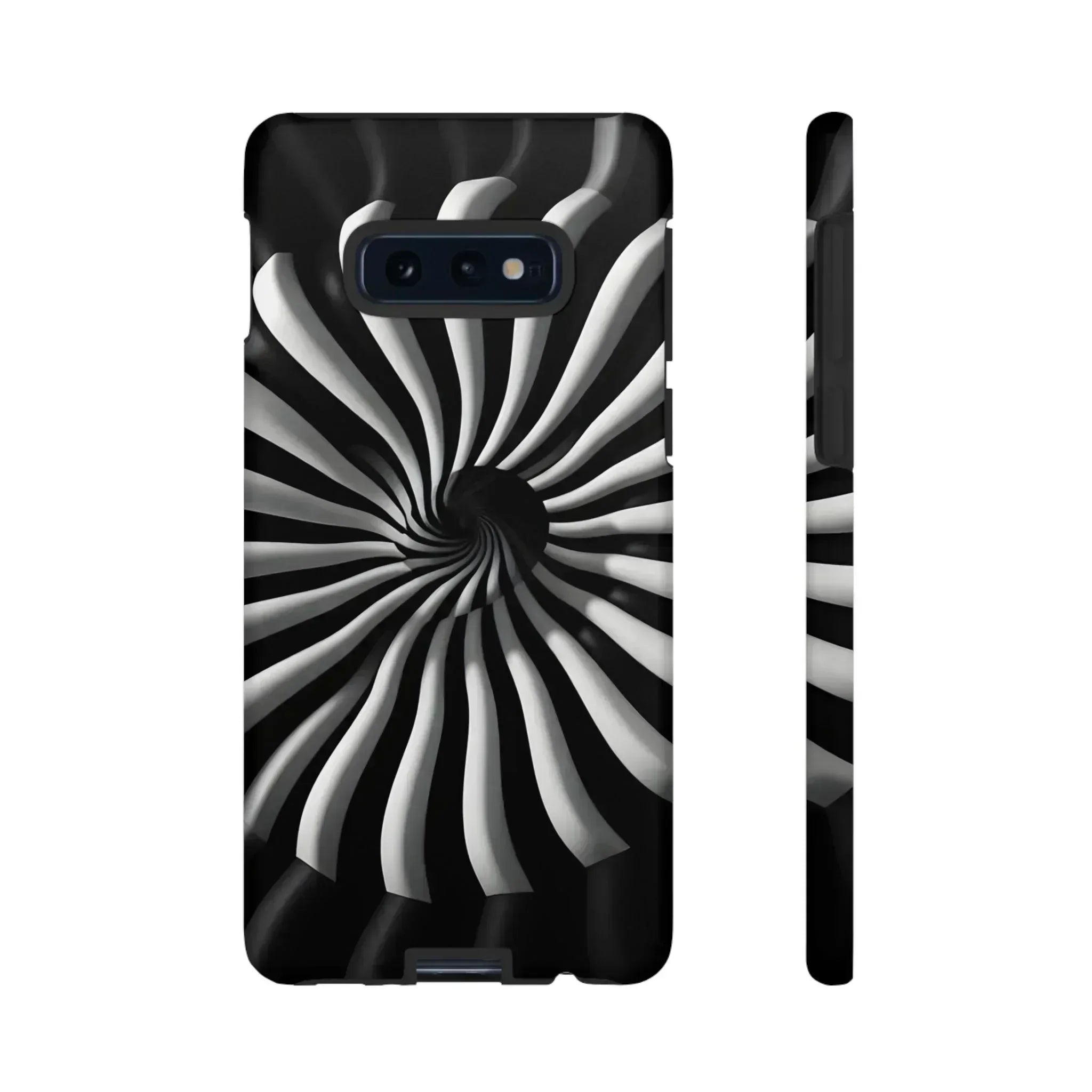 Hypnotic Black and White Spiral Phone Case for iPhone & Galaxy - KARARMDESIGN