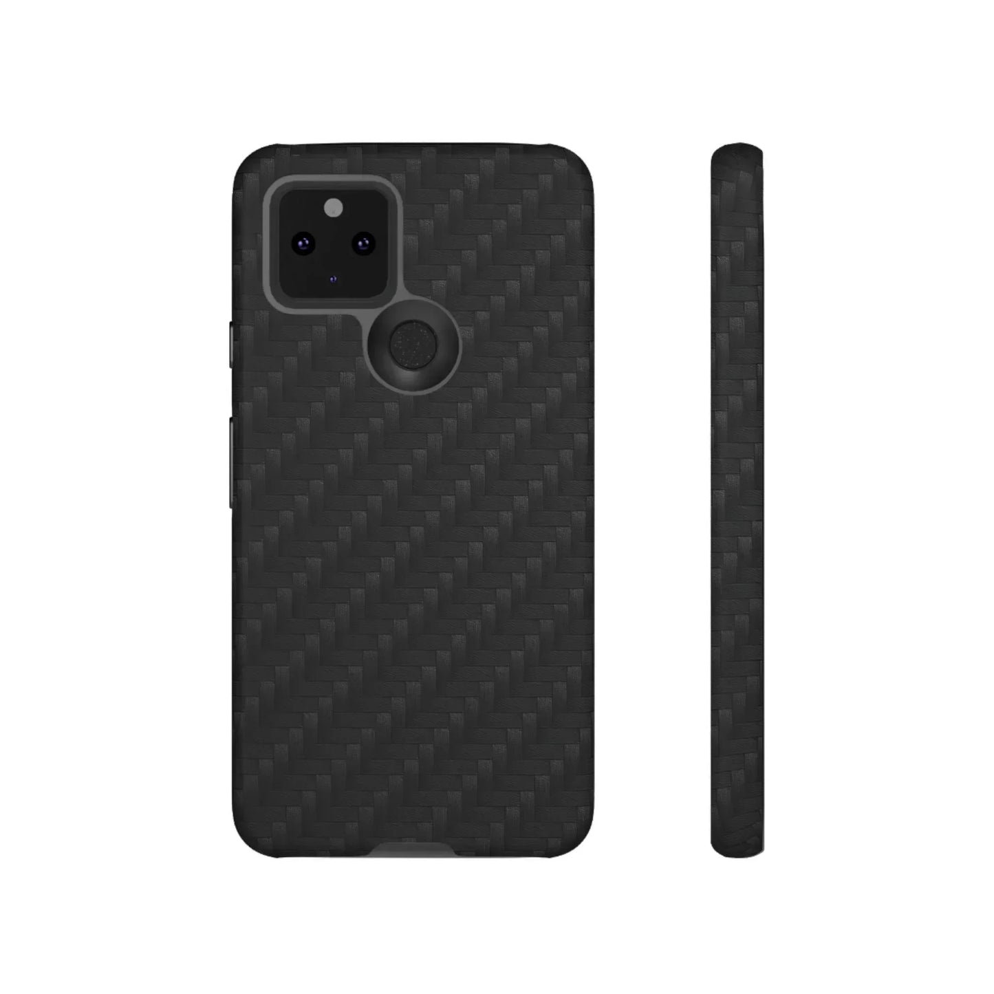 Black Carbon Phone Case Tough Case for iPhone 8-16 and Google Pixel up to 9 Models - KarArmDesign