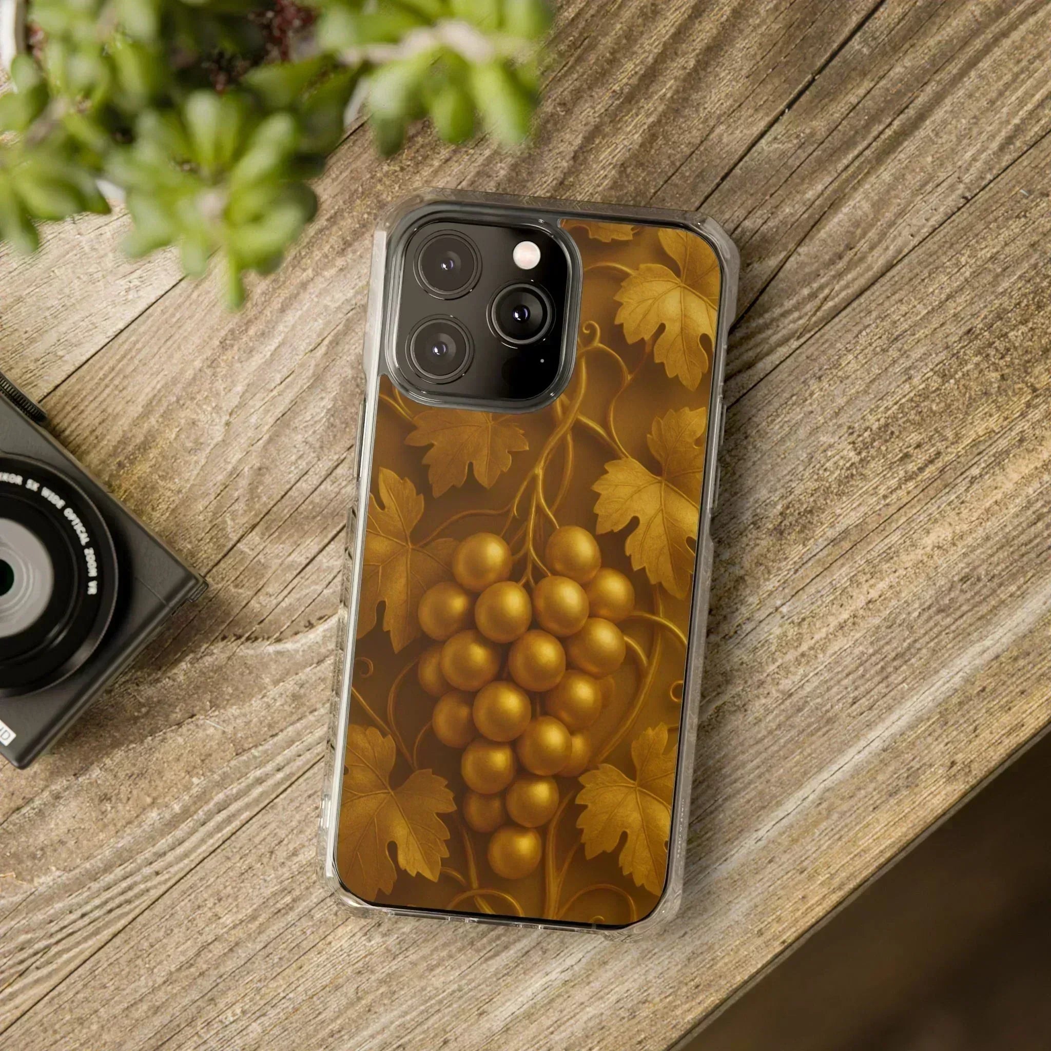 Golden Grapes Phone Case for iPhone 14–16 - KARARMDESIGN