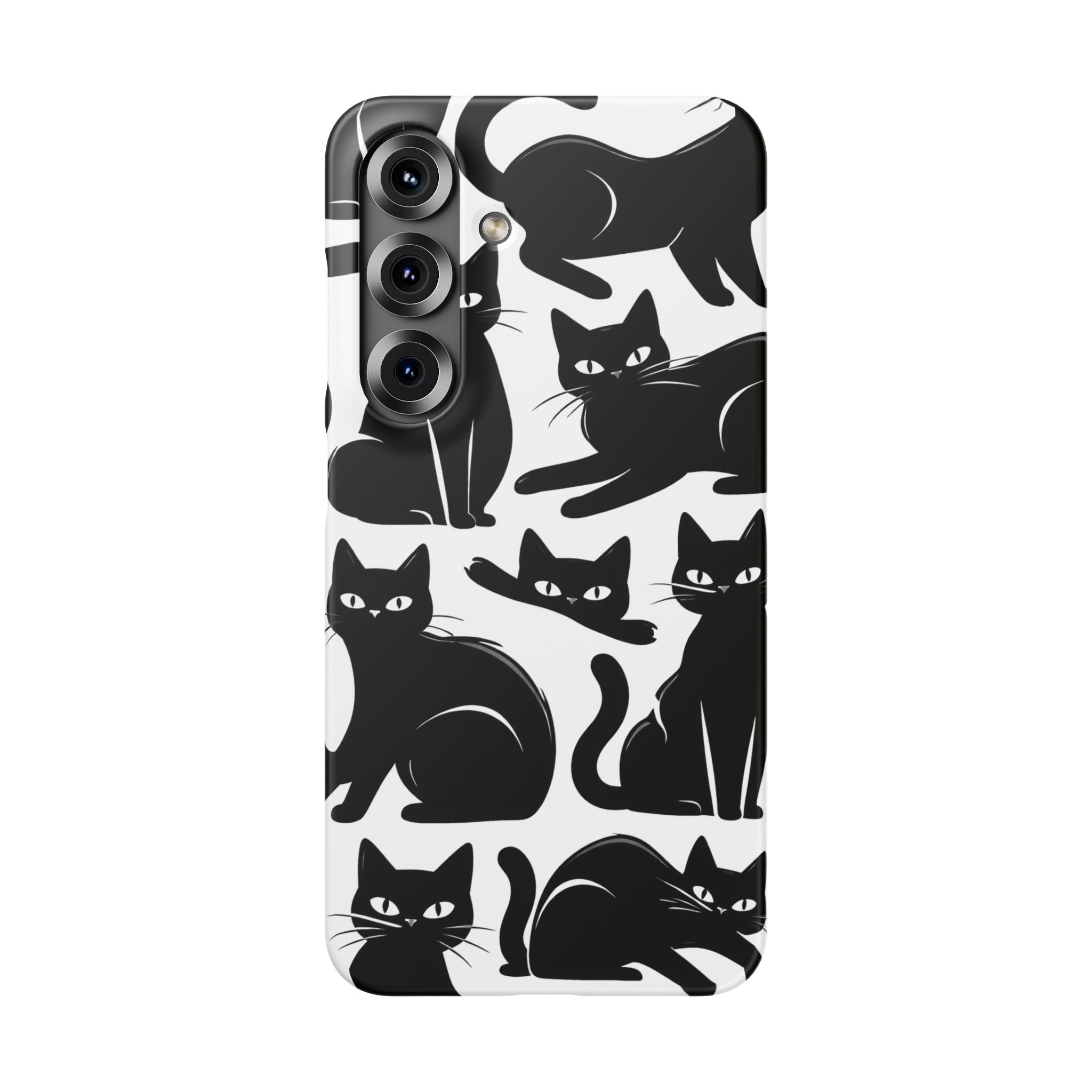Black Cats Phone Case for iPhone 11-17 and Galaxy S20-S26