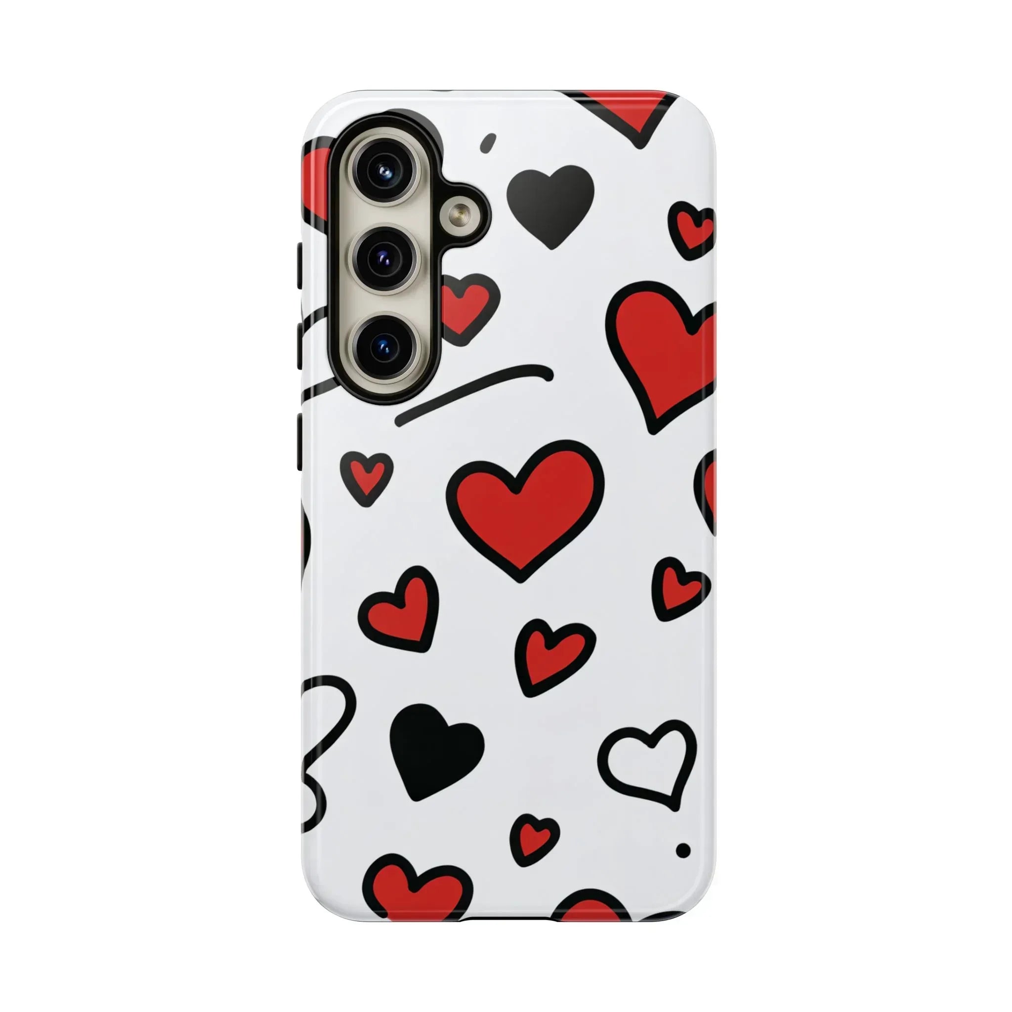 Scattered Hearts Phone Case for iPhone 11-17 and Galaxy S10-S25 - KARARMDESIGN