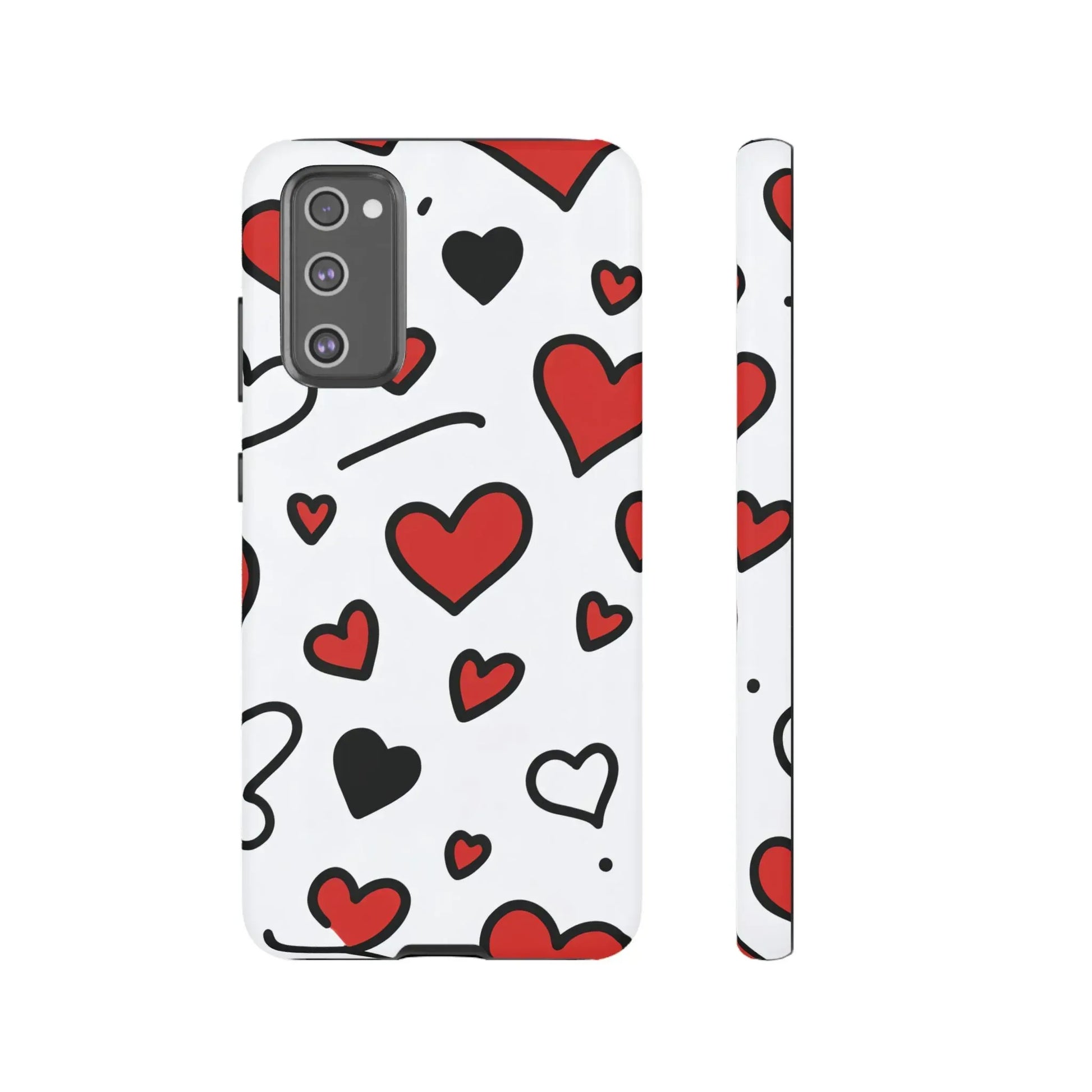 Scattered Hearts Phone Case for iPhone 11-17 and Galaxy S10-S25 - KARARMDESIGN