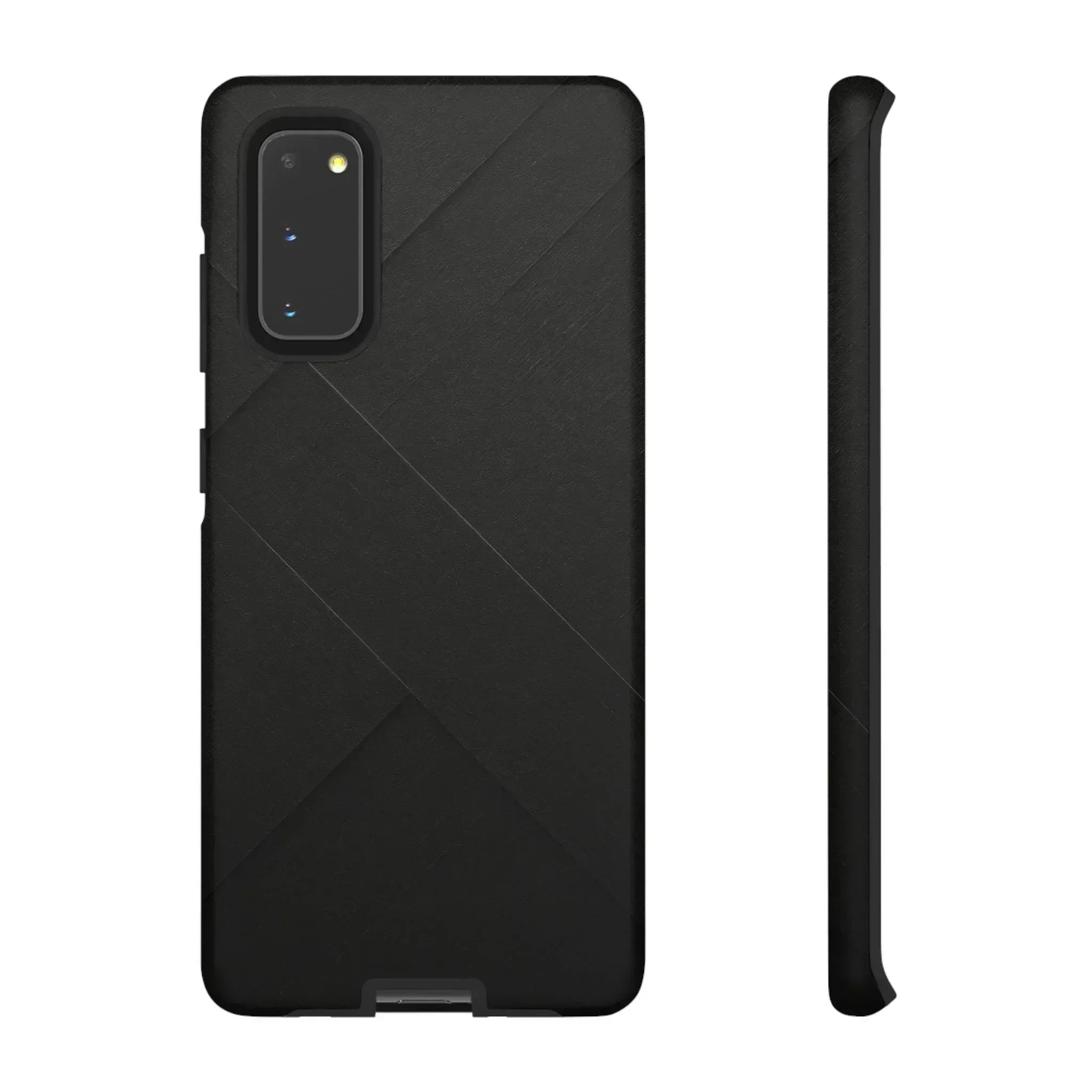 Matte Black Diagonal Line Phone Case for iPhone 8-16 and Galaxy S10-S25 - KARARMDESIGN