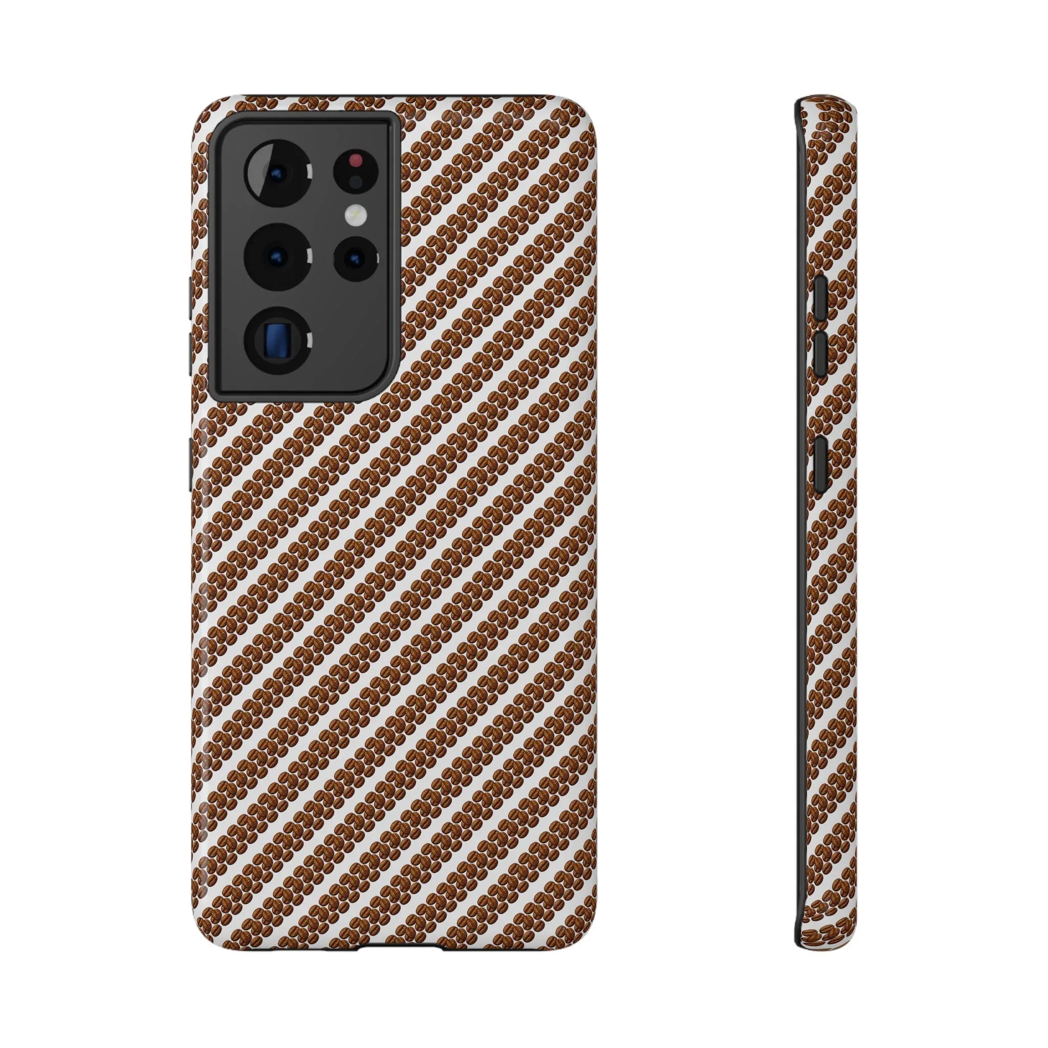 Stylish Coffee Pattern Phone Case for iPhone 11–17 and Galaxy S21–S22 - KARARMDESIGN