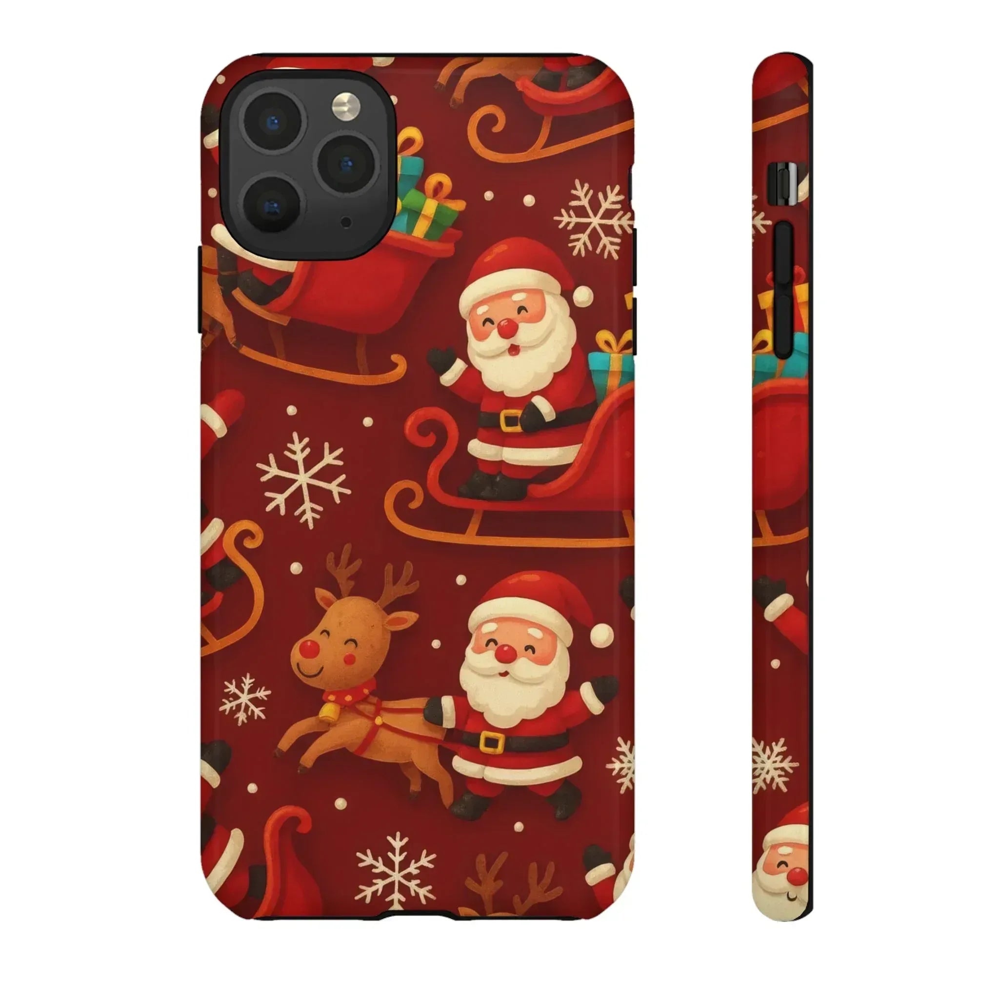 Santa Sleigh Ride Phone Case for iPhone 11-17 and Galaxy S10-S25 - KARARMDESIGN