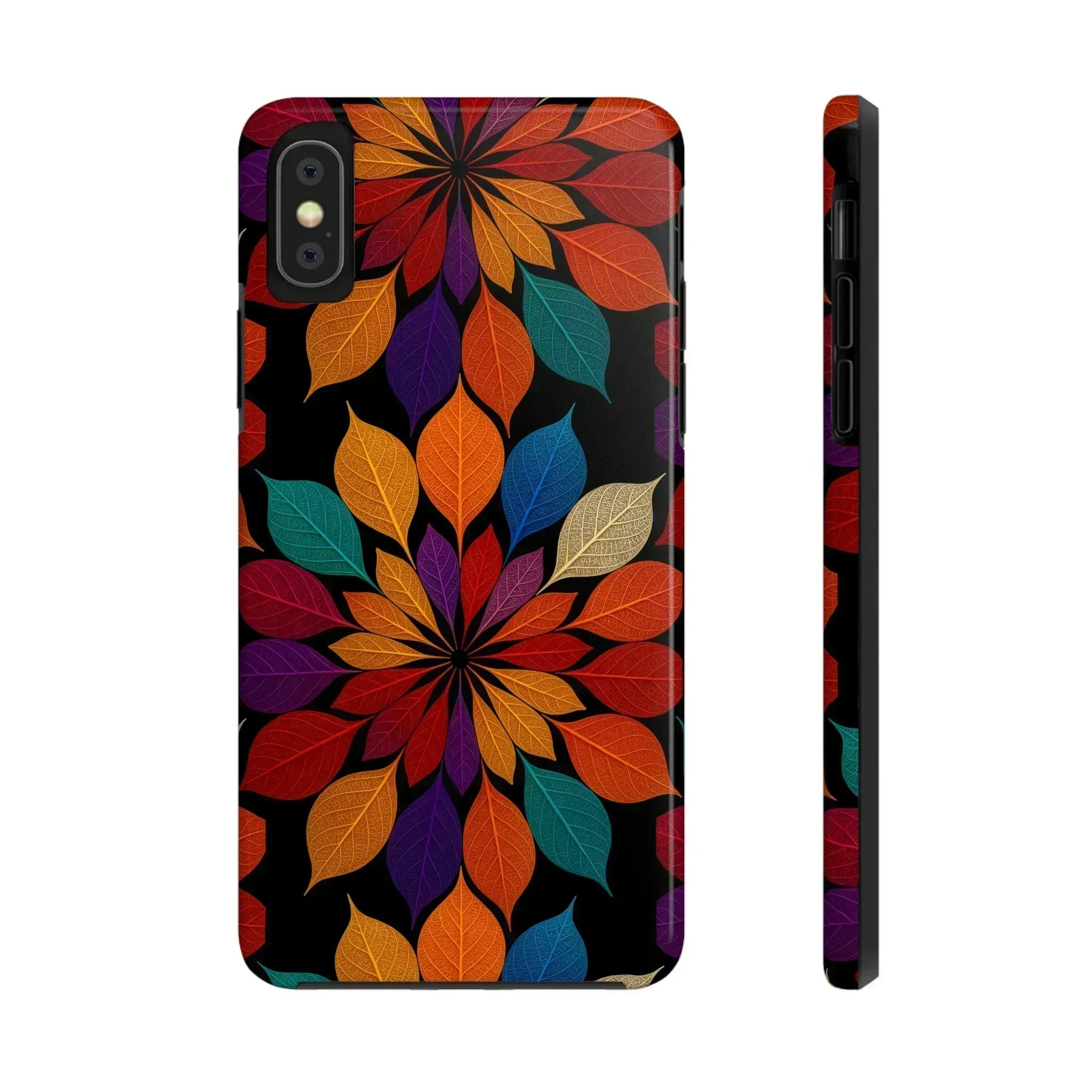 Leaf Mandala Phone Case for iPhone 11-16 and Galaxy S21-S24 - KARARMDESIGN