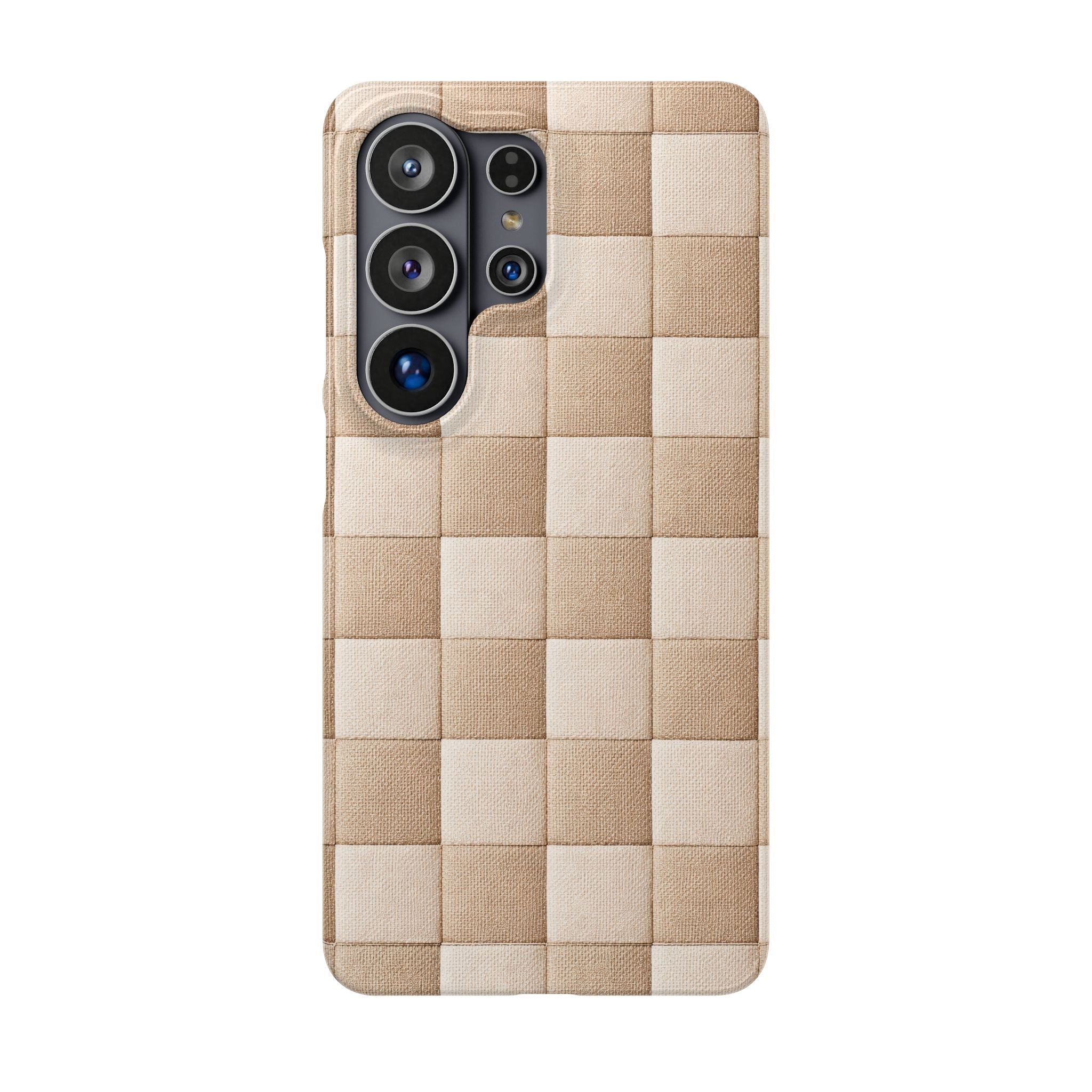 Beige Woven Phone Case for iPhone 11-17 and Galaxy S20-S26
