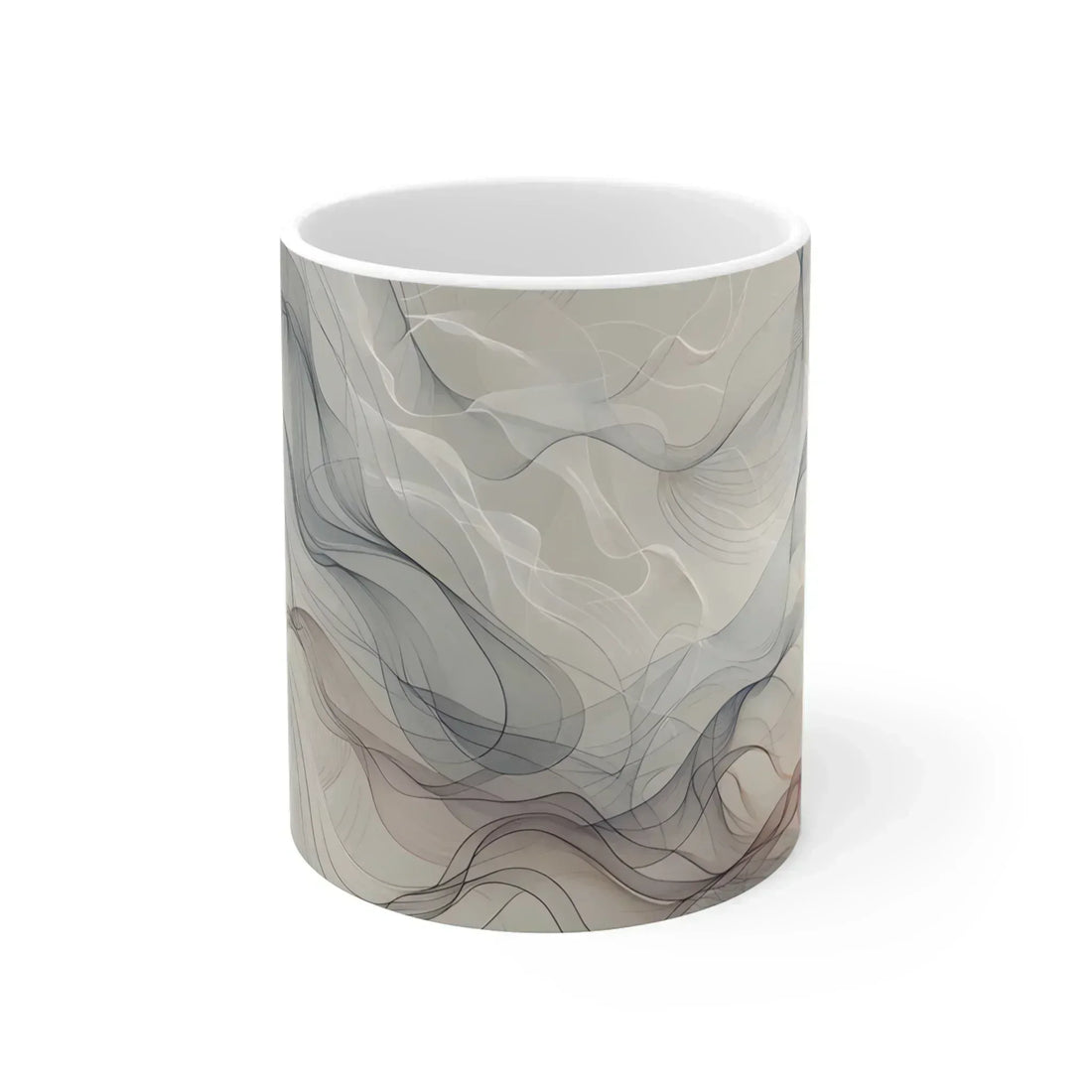 Ethereal Smoke Swirl Ceramic Mug – 11oz - KARARMDESIGN