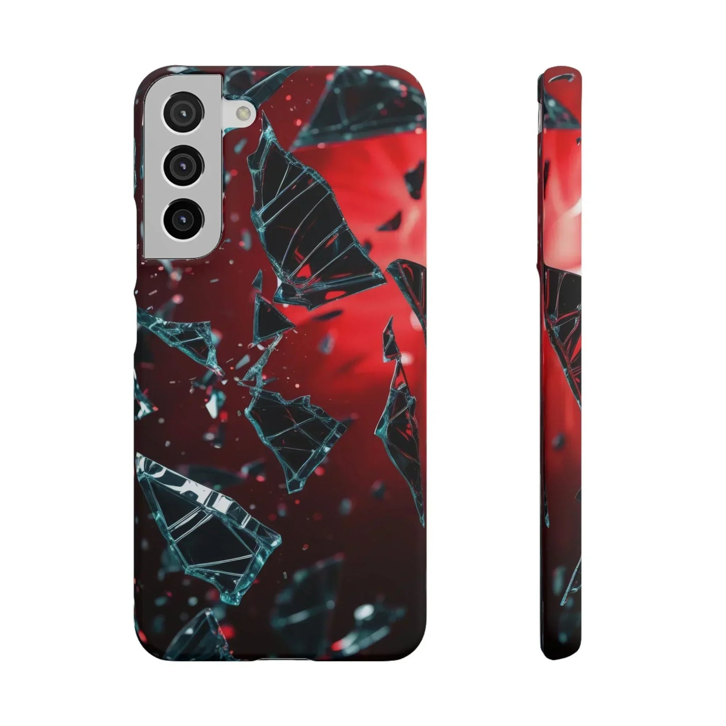"Crimson Impact" Realistic Glass Shard Snap Phone Case for iPhone 7-16 and Samsung Galaxy S10-S24 Models - KarArmDesign