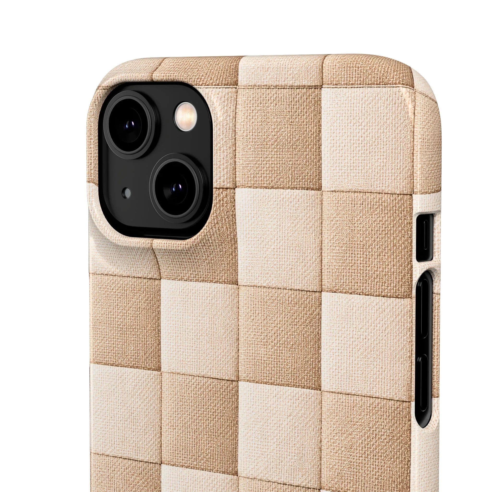 Beige Woven Phone Case for iPhone 11-17 and Galaxy S20-S25 - KARARMDESIGN