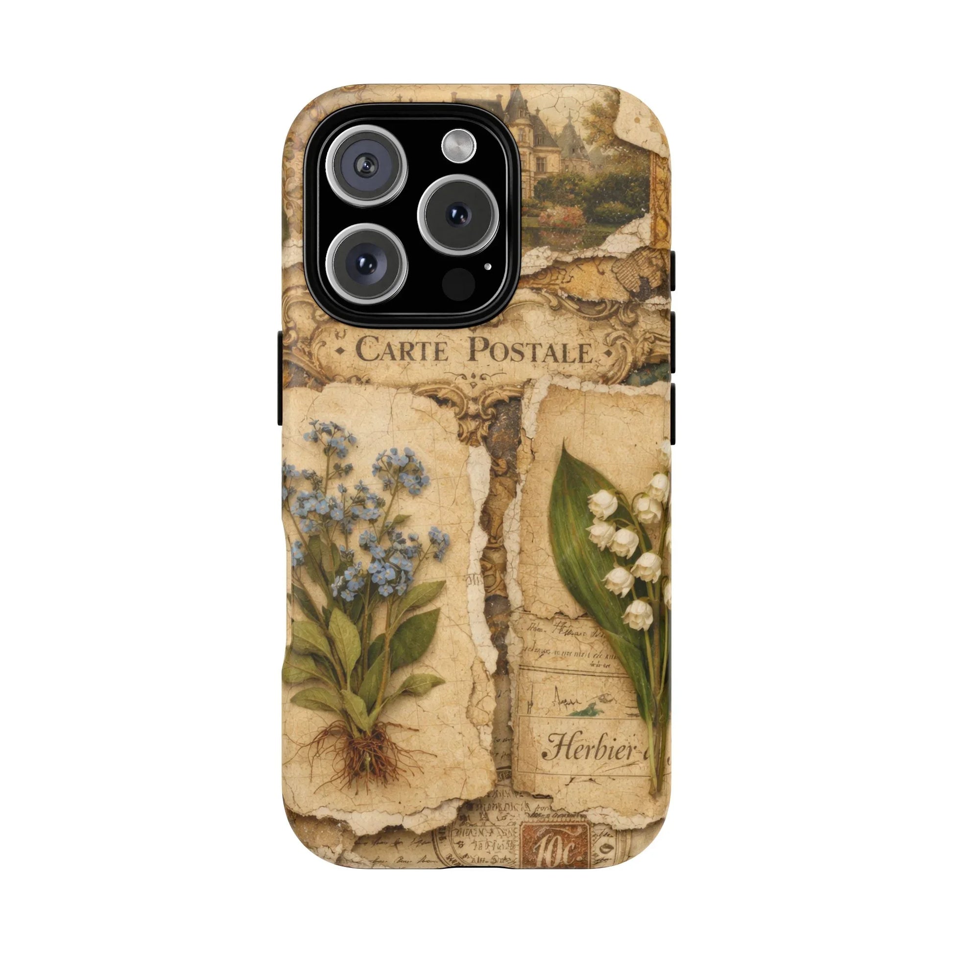 Vintage Botanical Postcard Phone Case for iPhone 13-17 - KARARMDESIGN