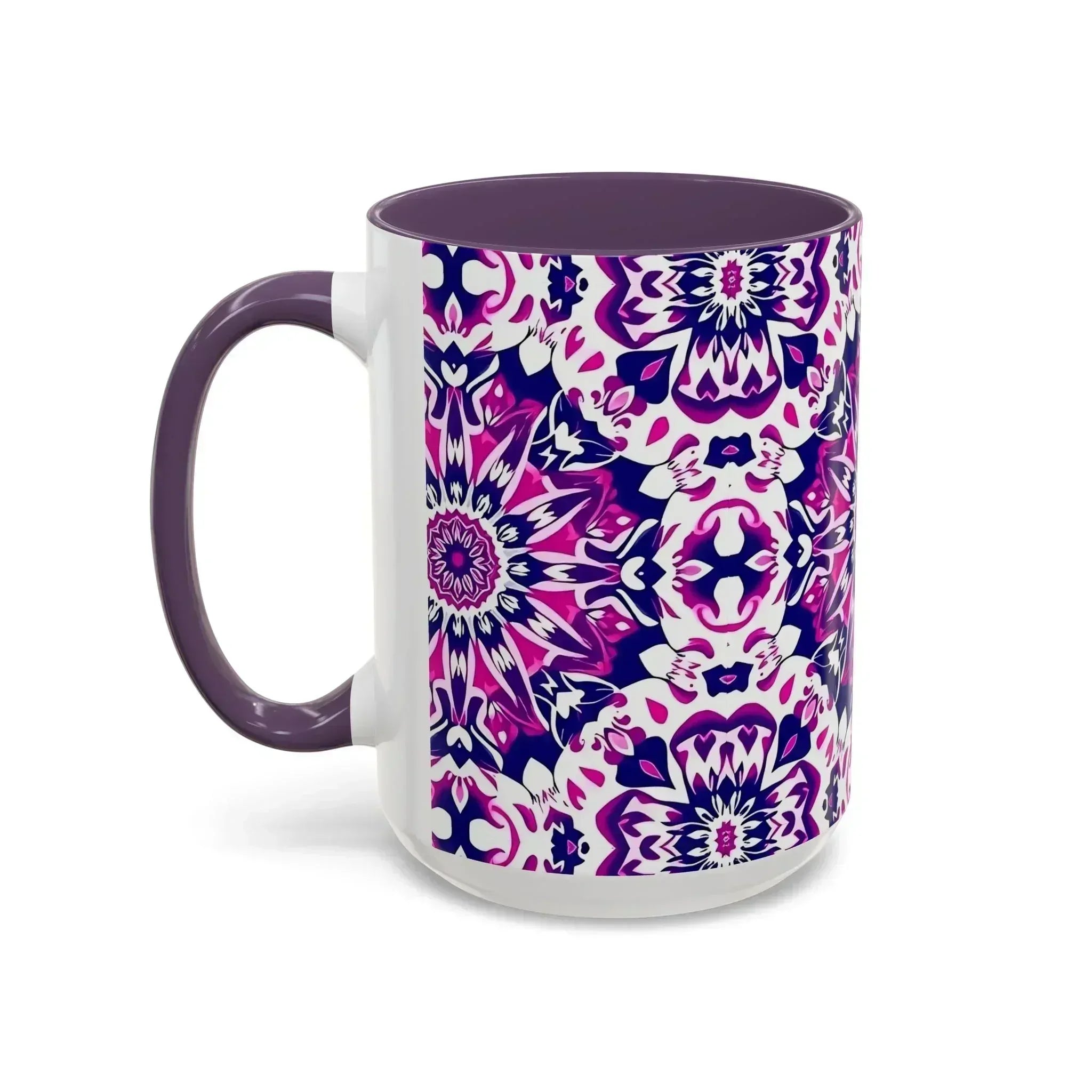 Vibrant Mandala Burst Ceramic Coffee Mug -11 & 15oz - KARARMDESIGN