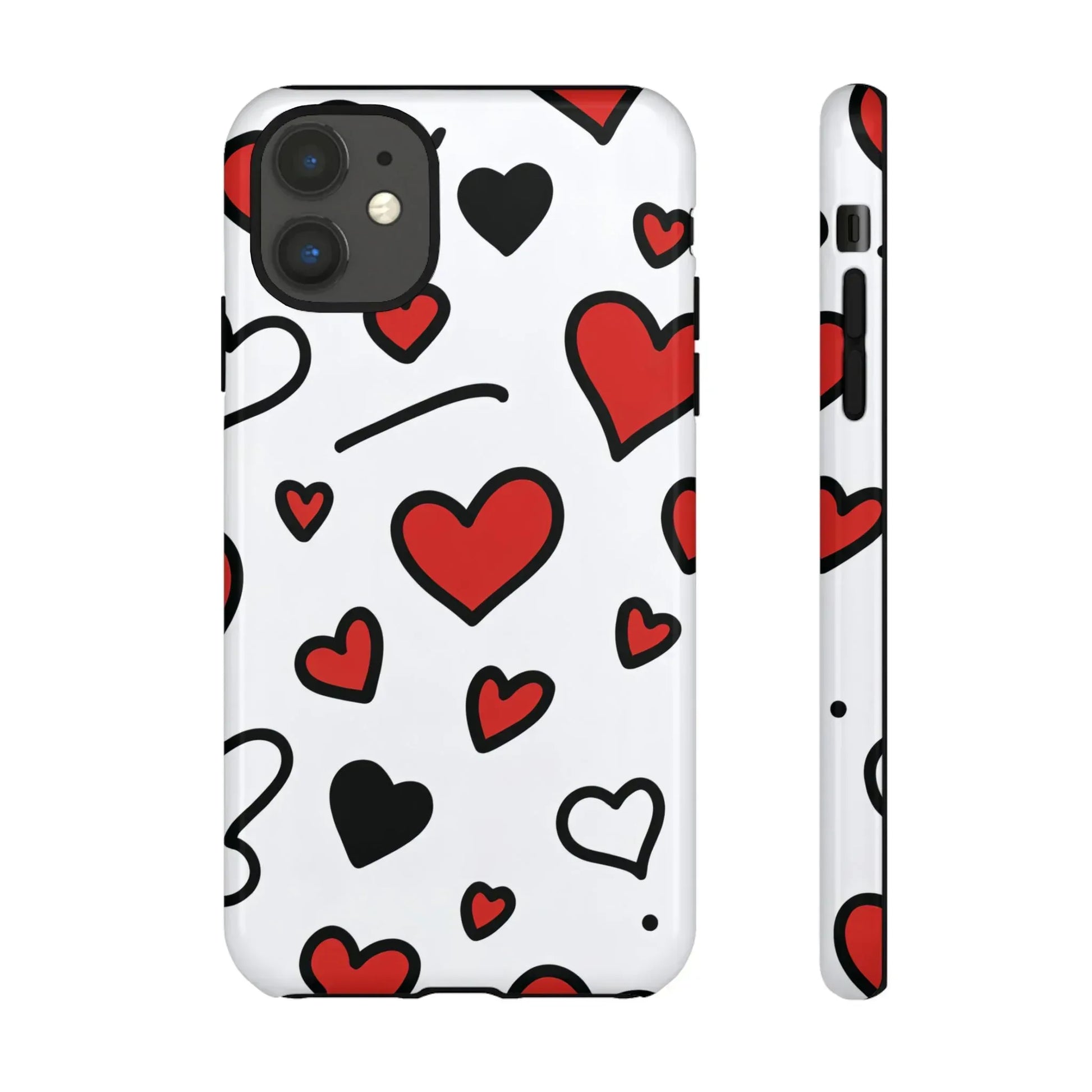 Scattered Hearts Phone Case for iPhone 11-17 and Galaxy S10-S25 - KARARMDESIGN