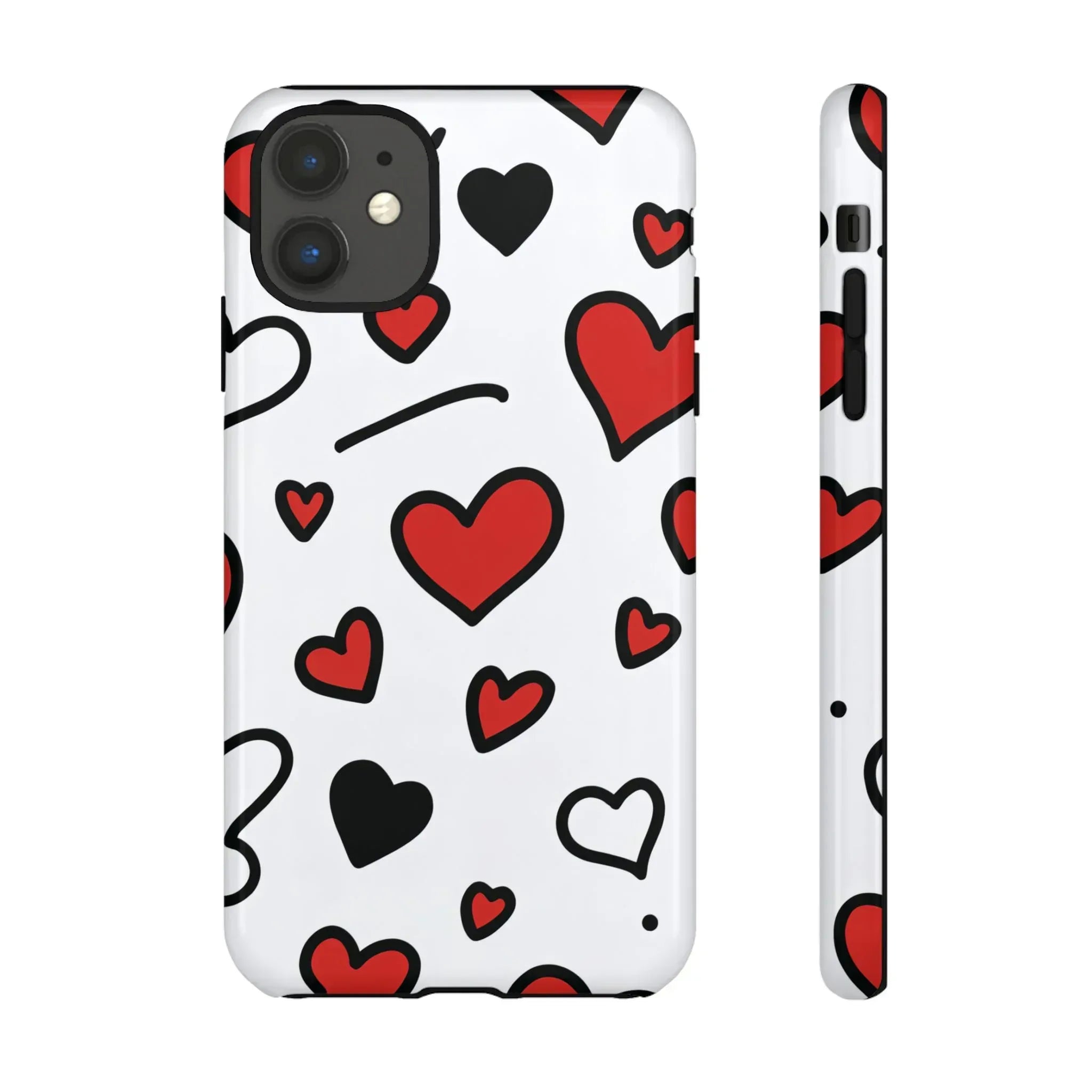 Scattered Hearts Phone Case for iPhone 11-17 and Galaxy S10-S25 - KARARMDESIGN