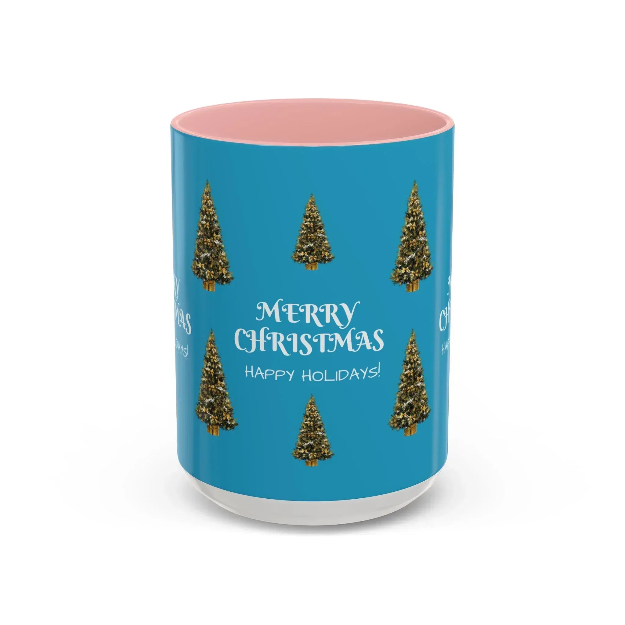 Merry Christmas and Happy Holidays Mug - Accent Coffee Mug (11, 15oz) - KARARMDESIGN