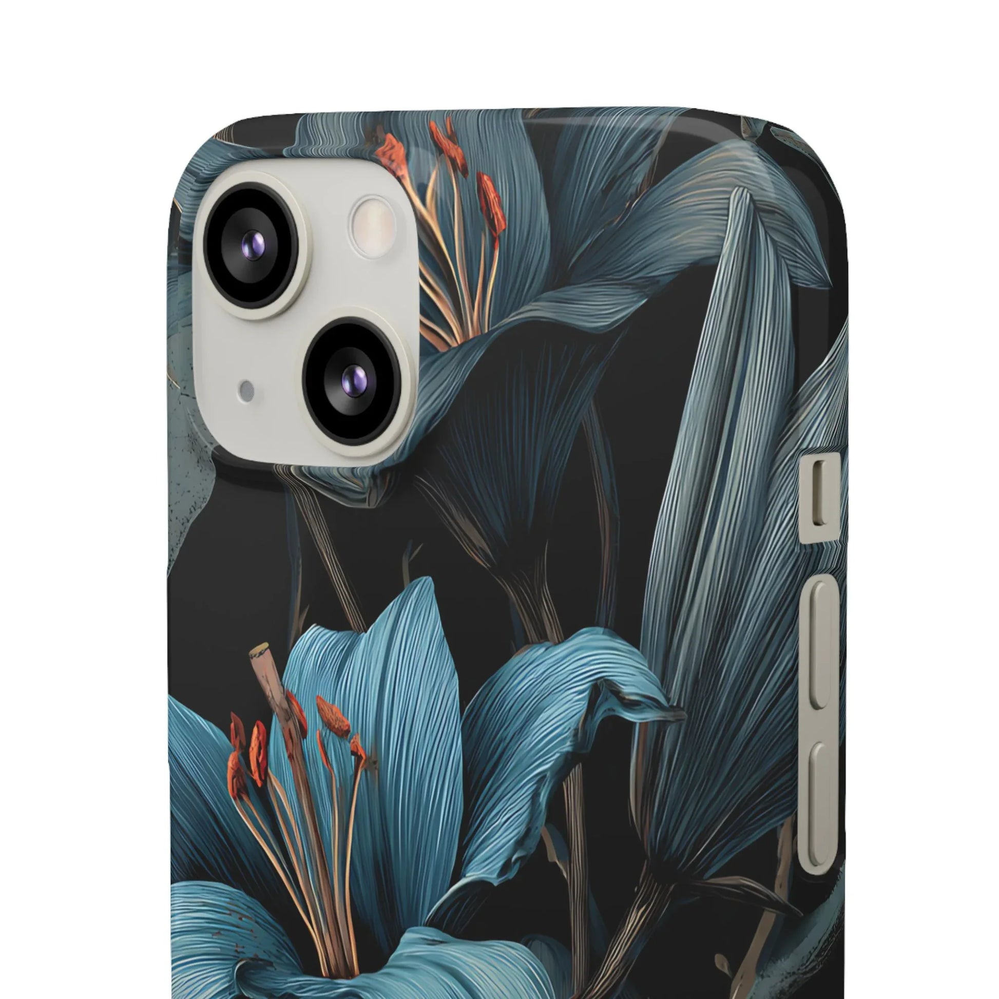 Blue Lily Floral Phone Case for iPhone 11-17 and Galaxy S20-S25 - KARARMDESIGN