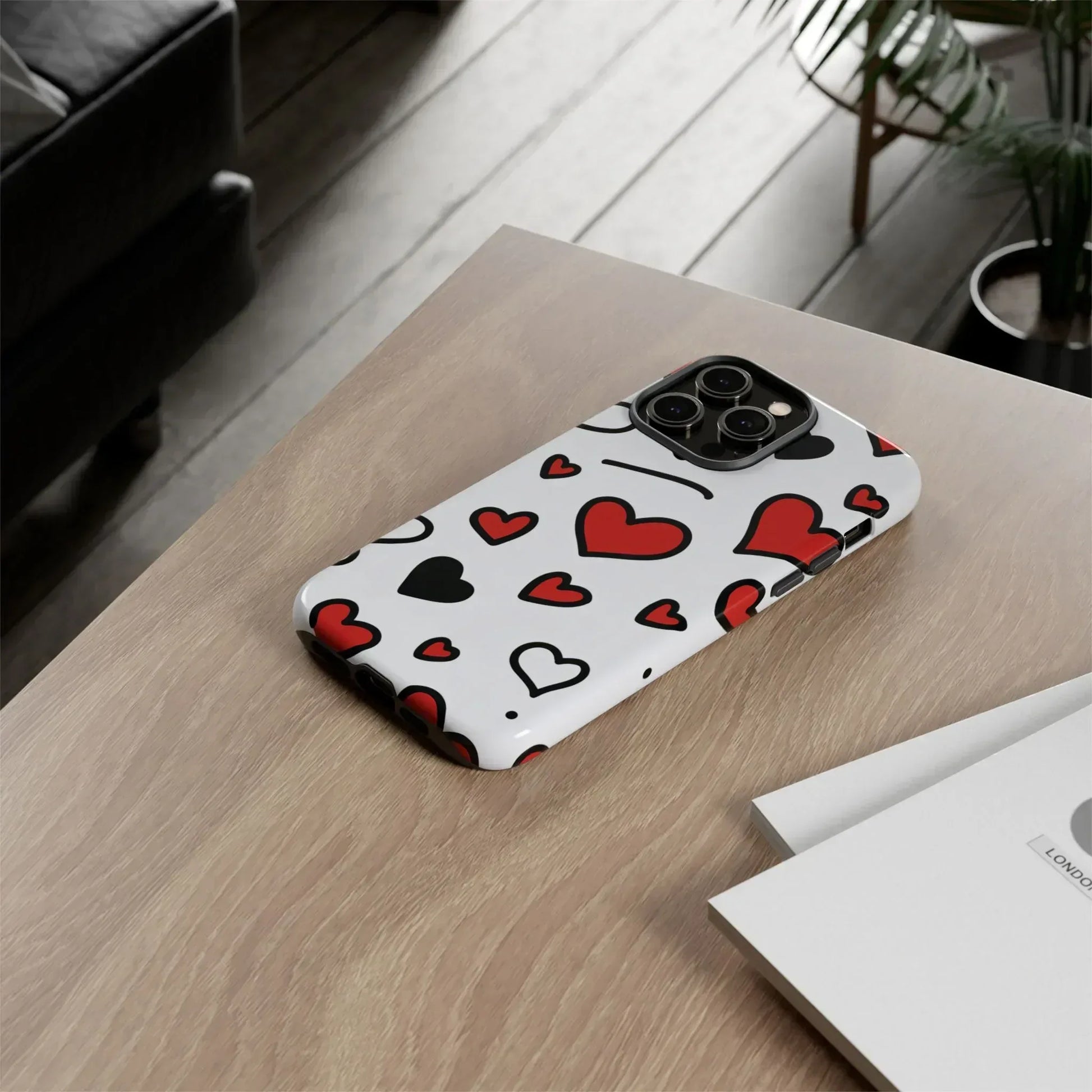 Scattered Hearts Phone Case for iPhone 11-17 and Galaxy S10-S25 - KARARMDESIGN