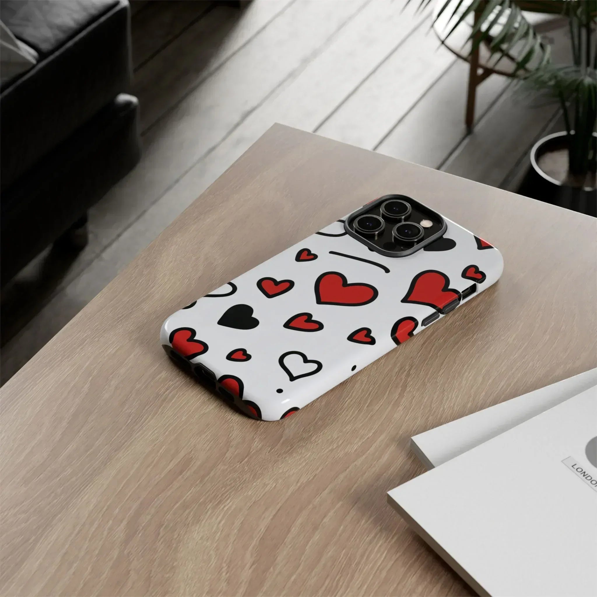 Scattered Hearts Phone Case for iPhone 11-17 and Galaxy S10-S25 - KARARMDESIGN