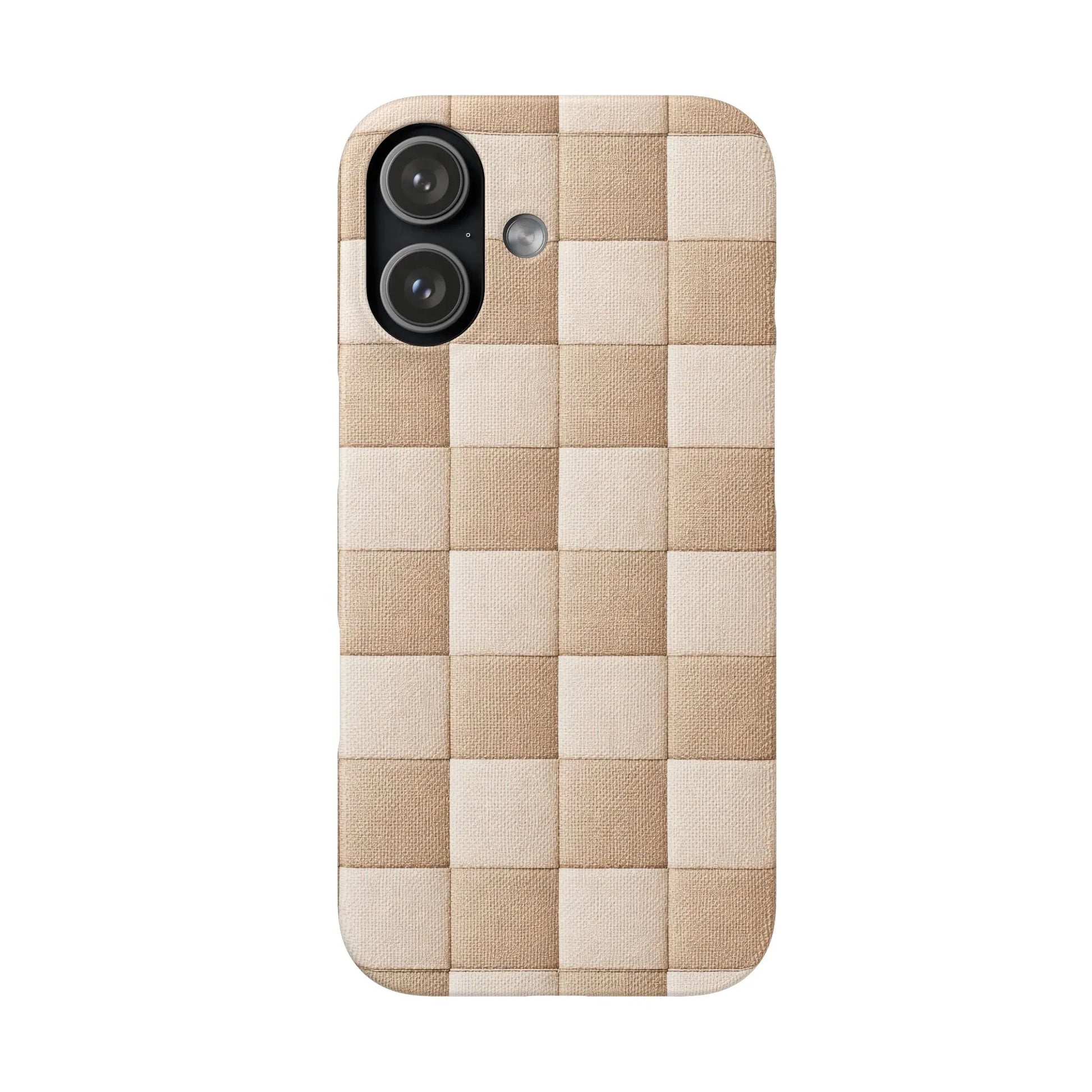 Beige Woven Phone Case for iPhone 11-17 and Galaxy S20-S25 - KARARMDESIGN
