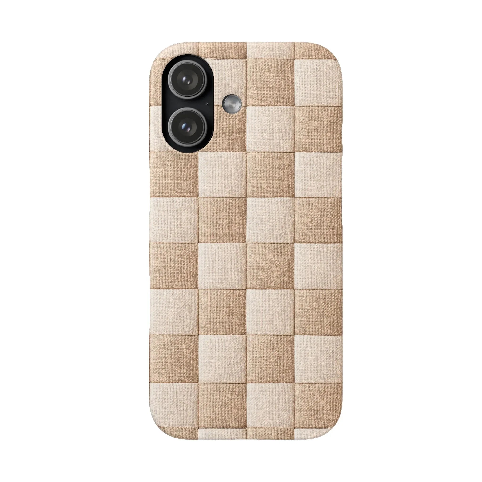 Beige Woven Phone Case for iPhone 11-17 and Galaxy S20-S25 - KARARMDESIGN