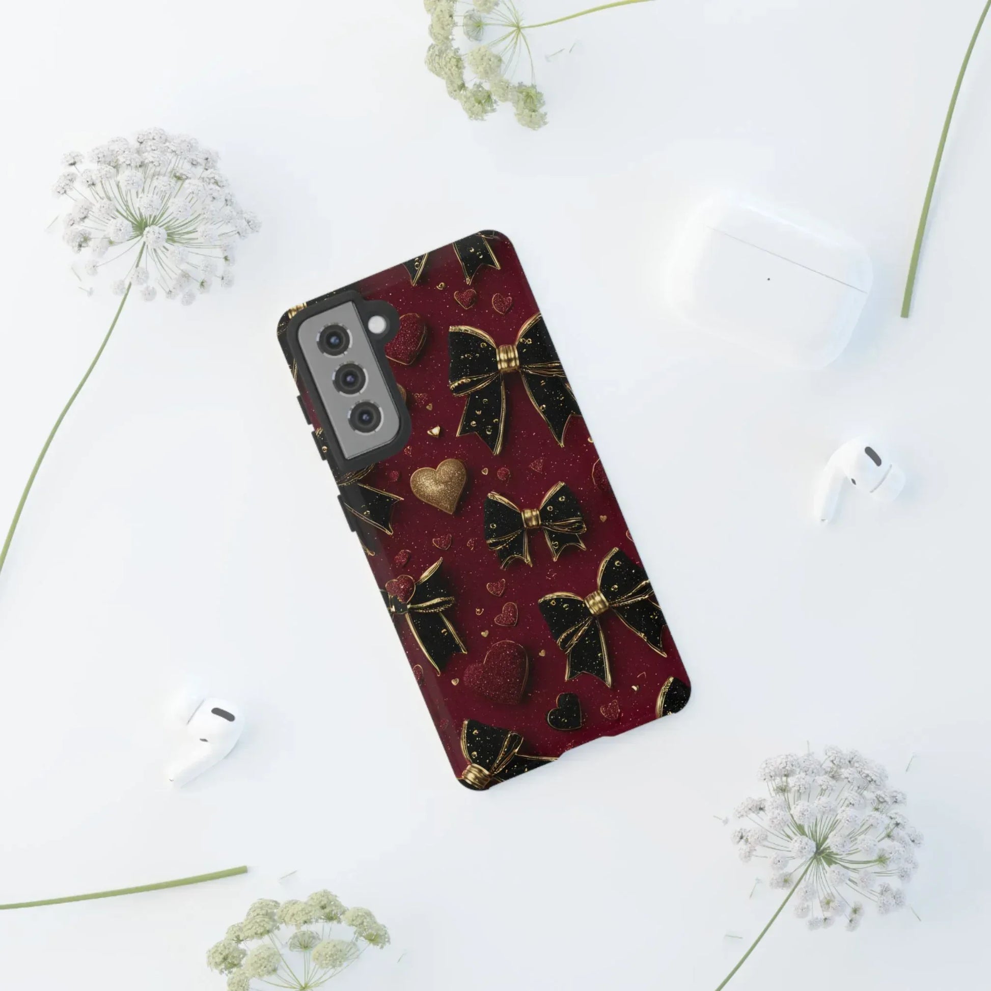 Velvet Valentine Charm Phone Case for iPhone 11-17 and Galaxy S10-S25 - KARARMDESIGN