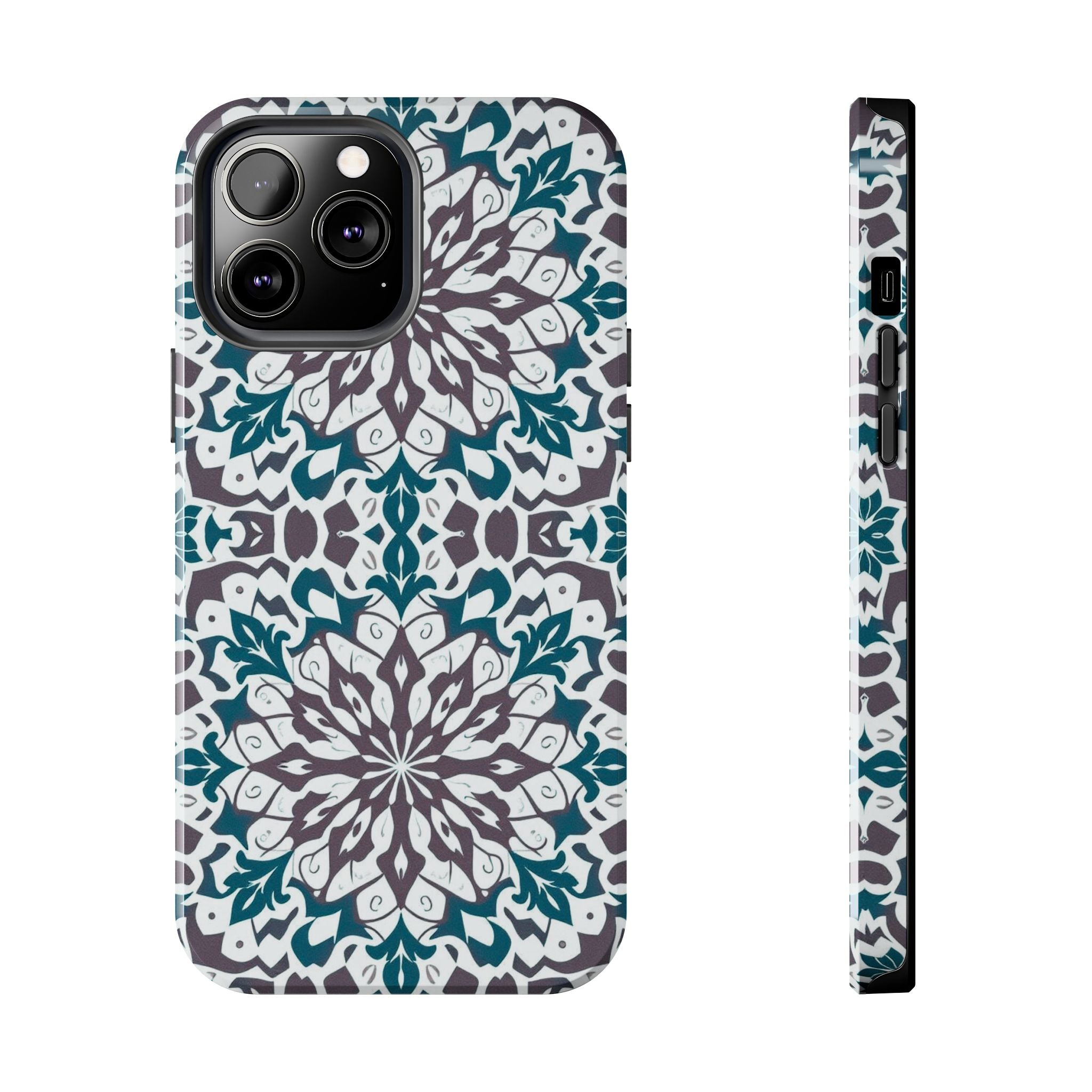 Symmetrical Mandala Phone Case for iPhone 11-17 and Galaxy S21-S25
