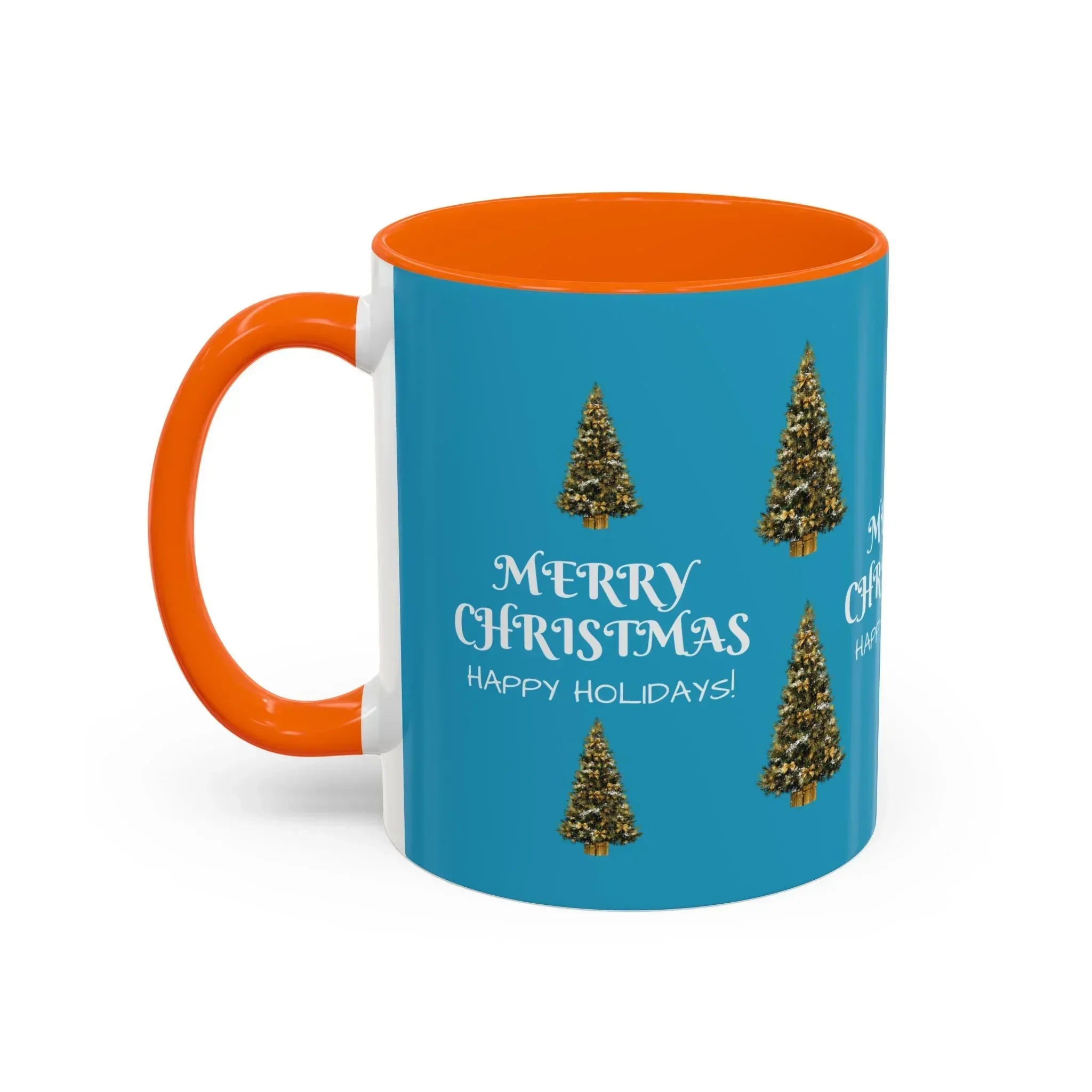 Merry Christmas and Happy Holidays Mug - Accent Coffee Mug (11, 15oz) - KARARMDESIGN