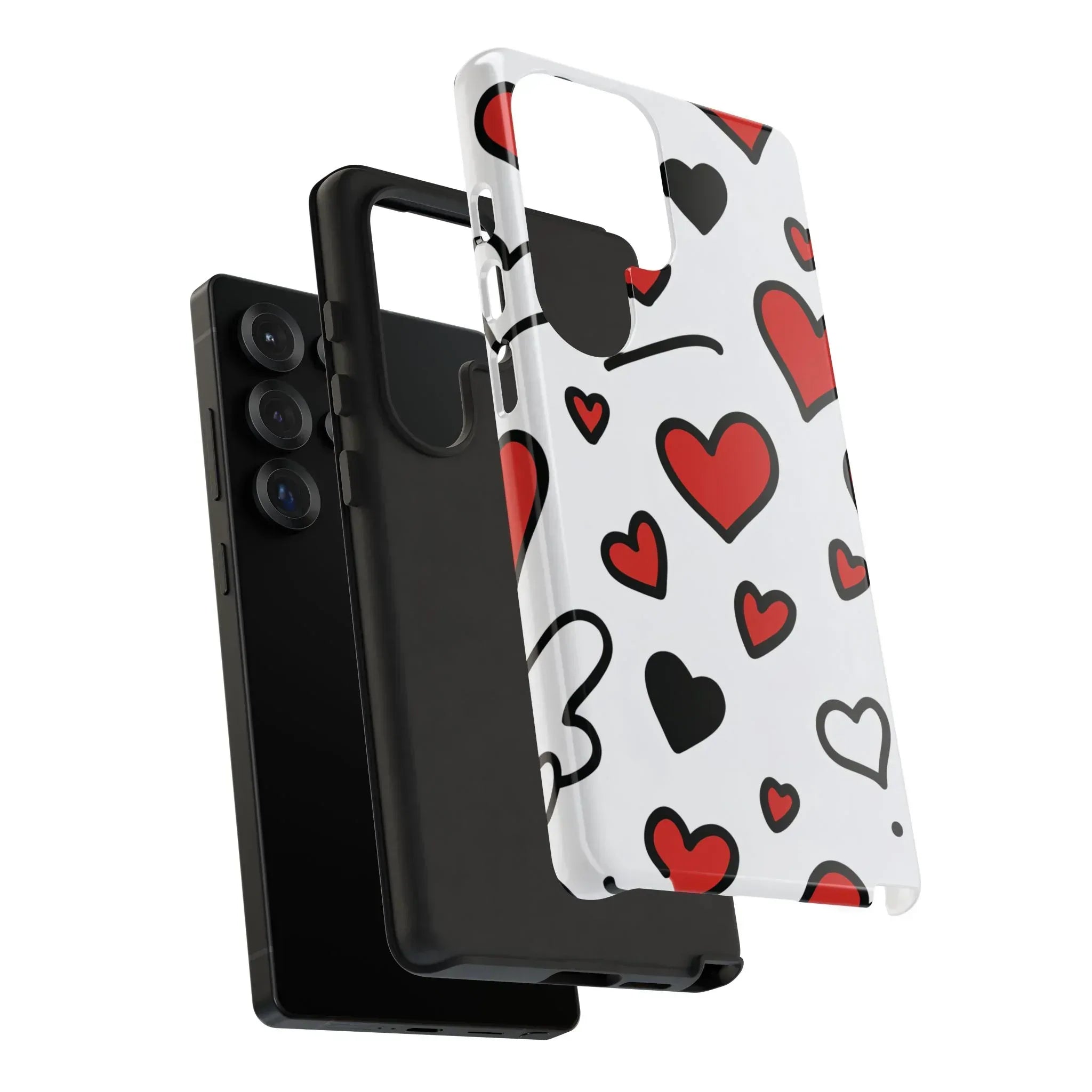 Scattered Hearts Phone Case for iPhone 11-17 and Galaxy S10-S25 - KARARMDESIGN