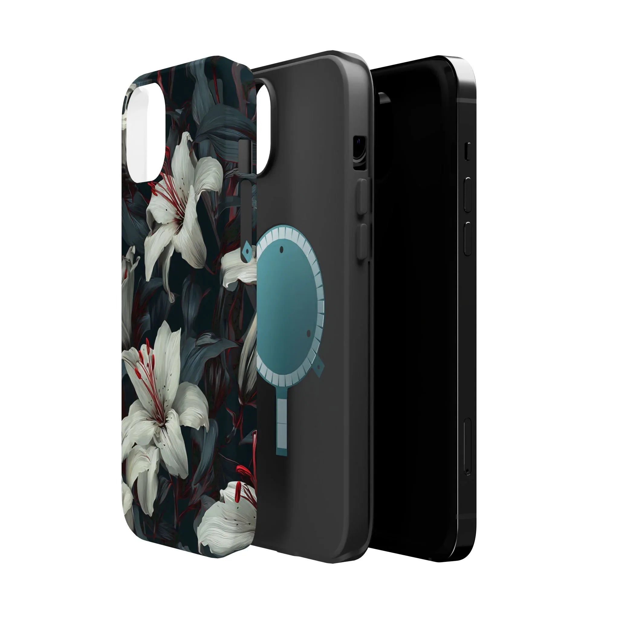 White Lily Floral Phone Case for iPhone 13-17 - KARARMDESIGN