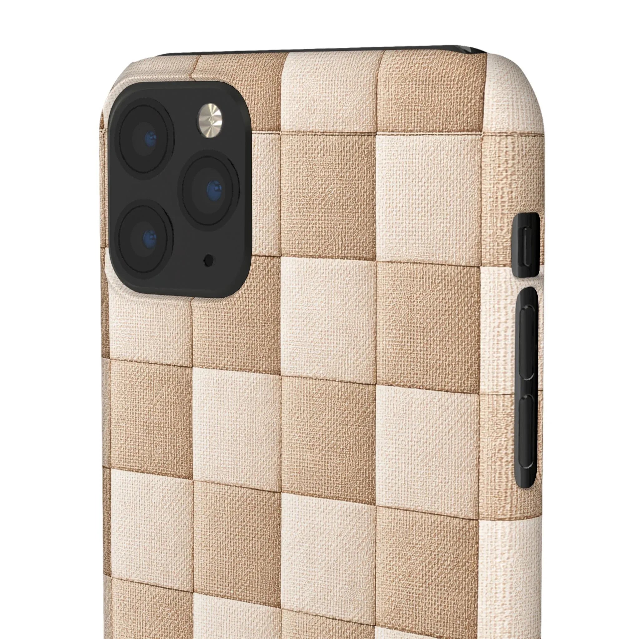 Beige Woven Phone Case for iPhone 11-17 and Galaxy S20-S25 - KARARMDESIGN