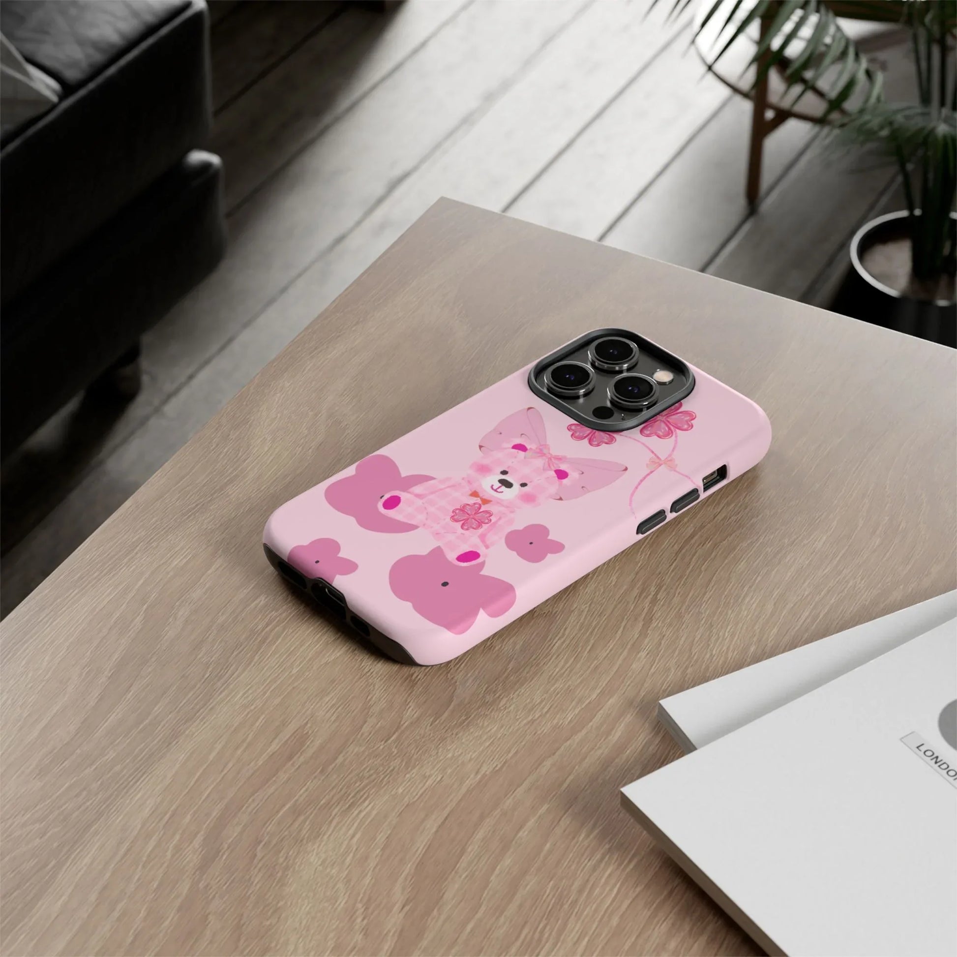 Pink Teddy Bear Phone Cases for iPhone, Pixel and Galaxy - KARARMDESIGN