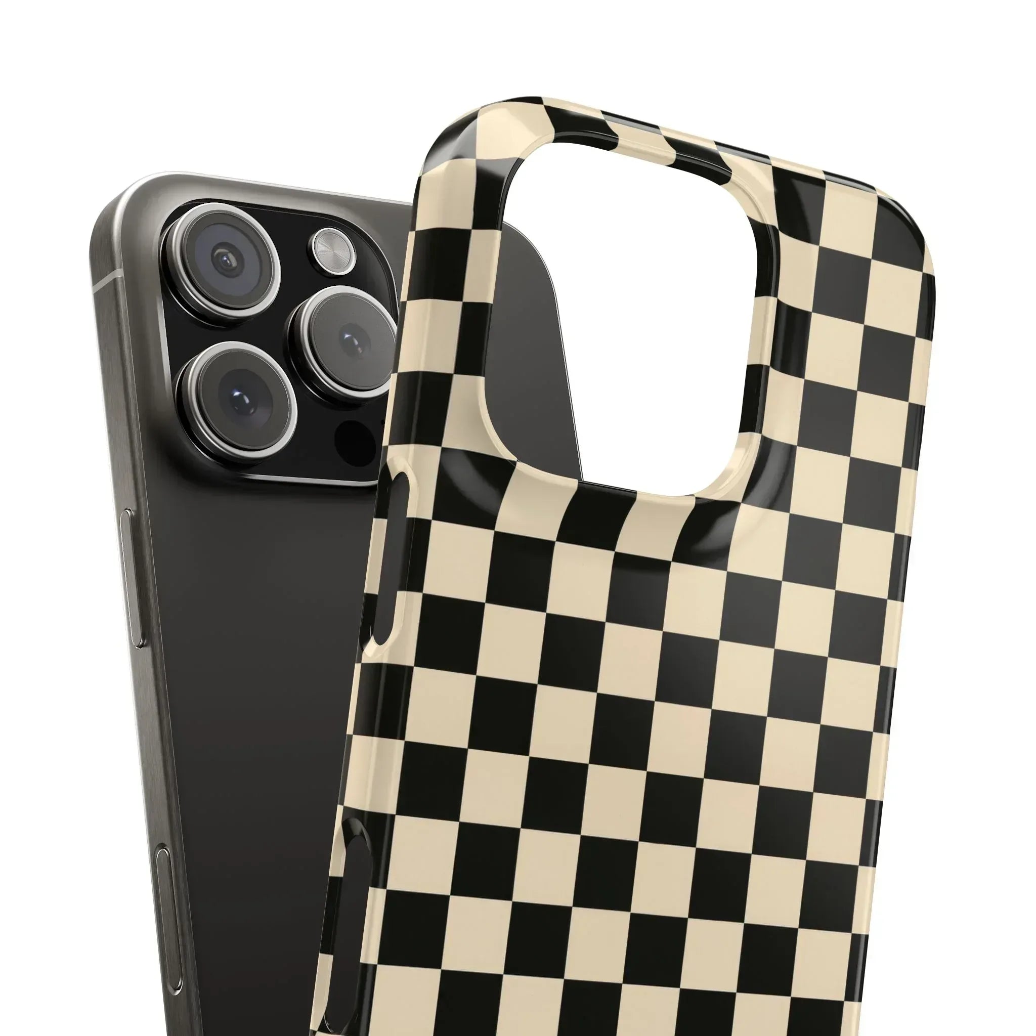 Stylish Matte Checker Phone Case for iPhone 11-17 and Galaxy S20-S25 - KARARMDESIGN