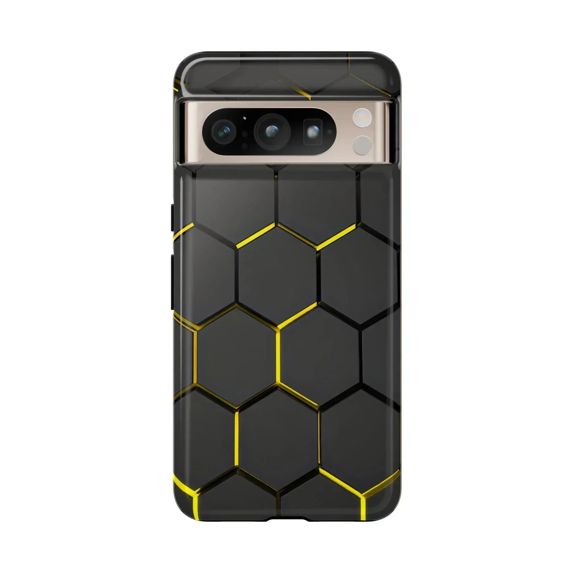 Black and Yellow Hexagon Geometric Tough Phone Case for Galaxy and Pixel - KARARMDESIGN