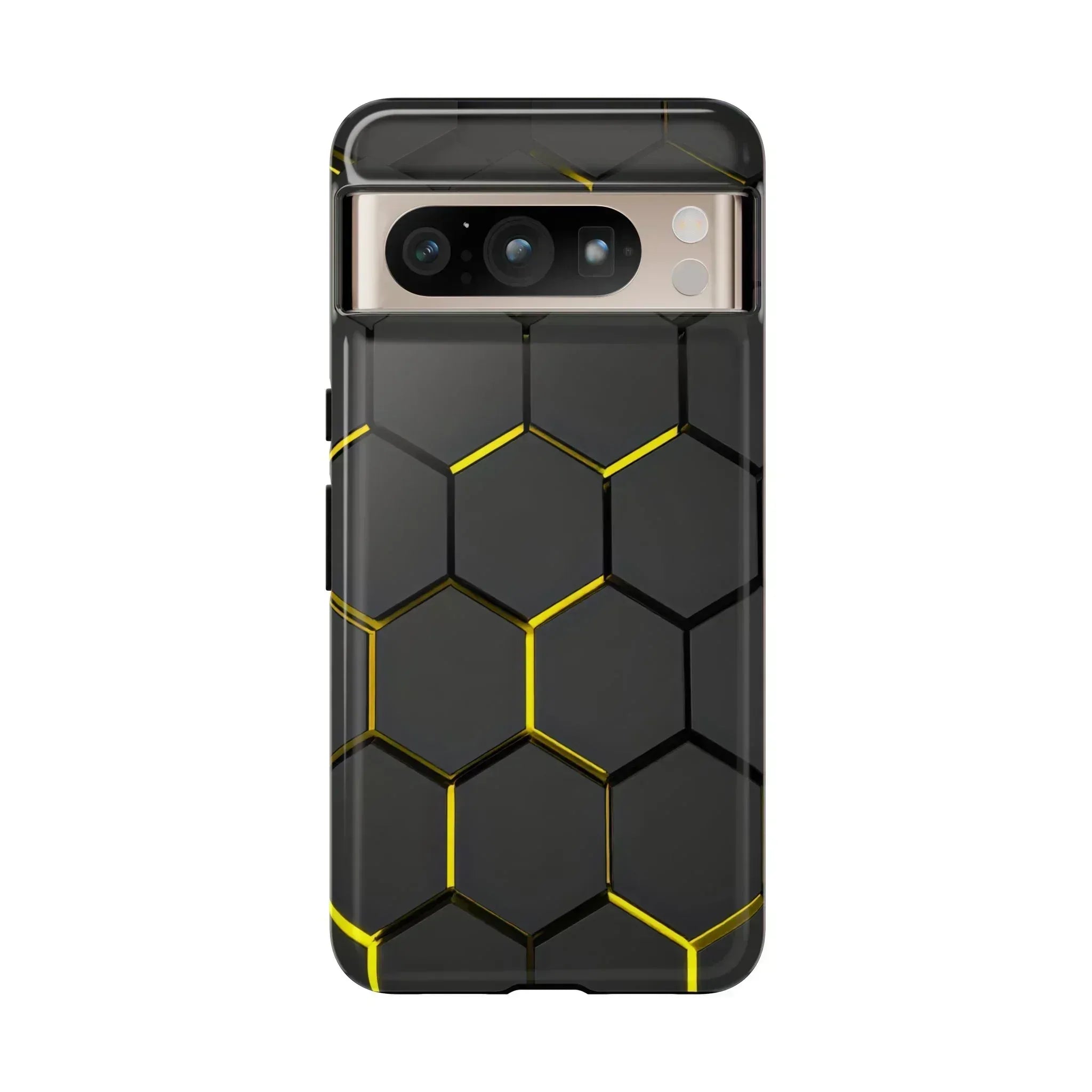 Black and Yellow Hexagon Geometric Tough Phone Case for Galaxy and Pixel - KARARMDESIGN
