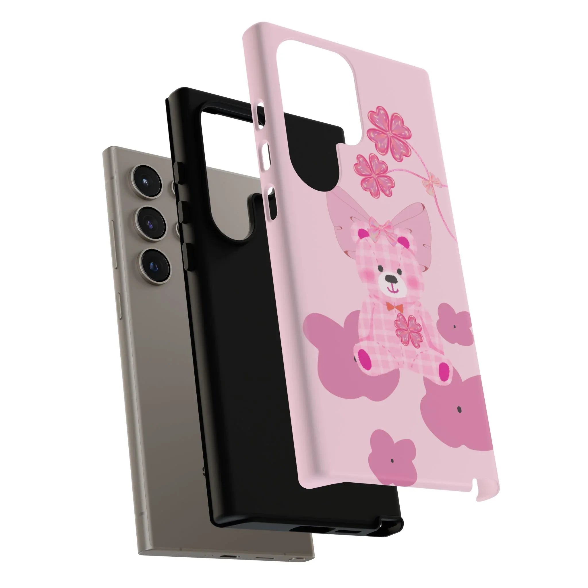 Pink Teddy Bear Phone Cases for iPhone, Pixel and Galaxy - KARARMDESIGN