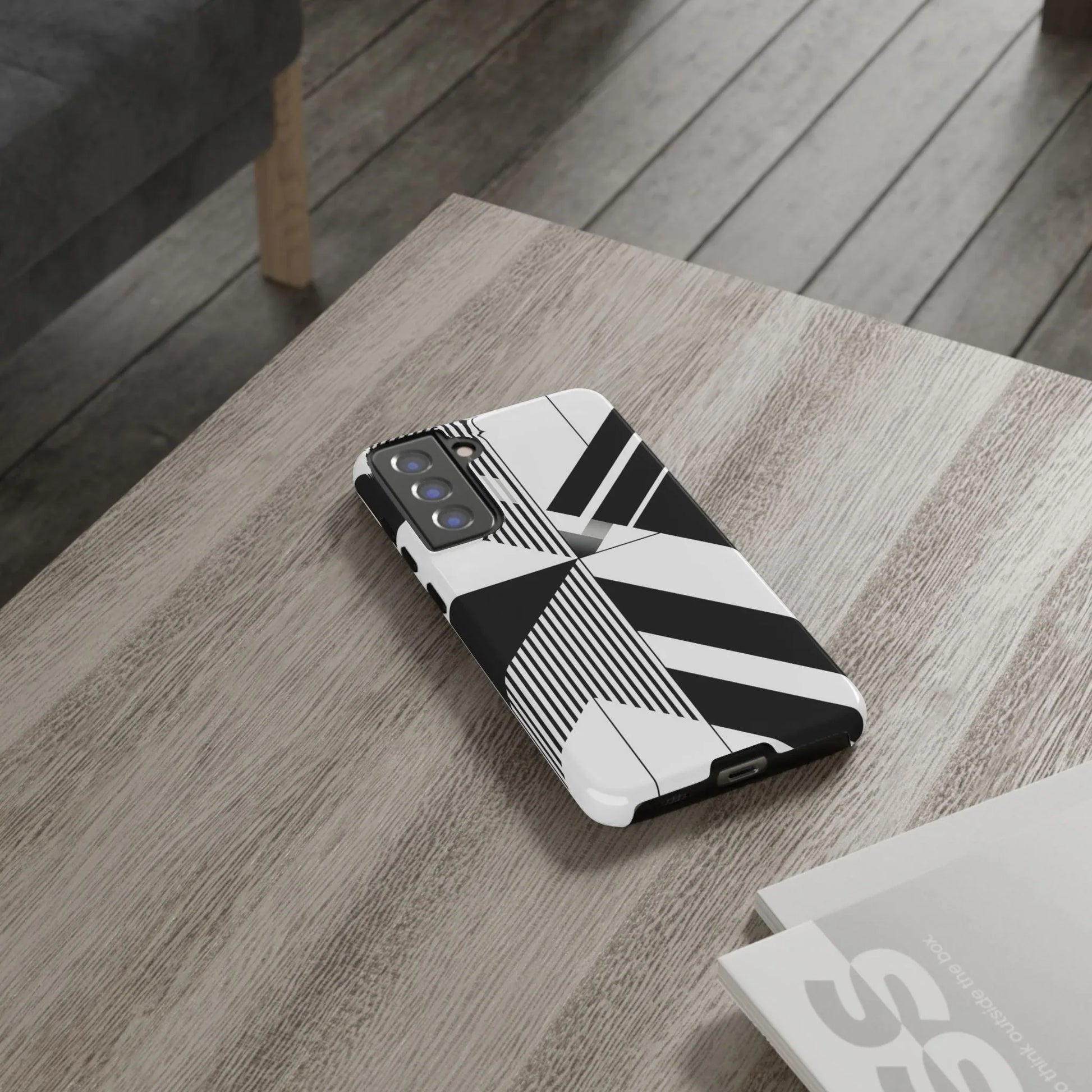 Monochrome Tough Phone Case for iPhone 11-16 and Galaxy S20–S25 - KARARMDESIGN