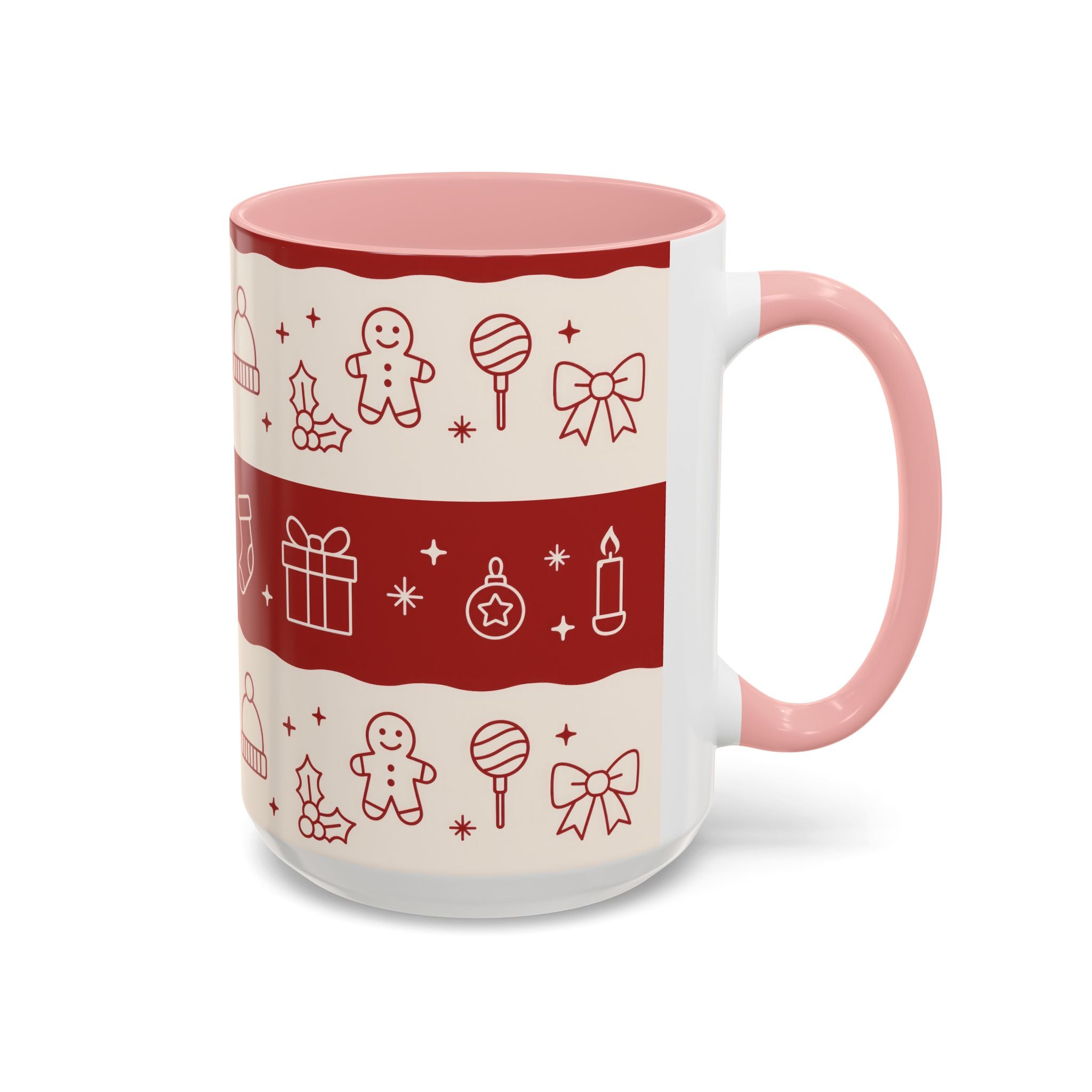 Holiday Cheer Icons Mug - Accent Coffee Mug (11, 15oz)
