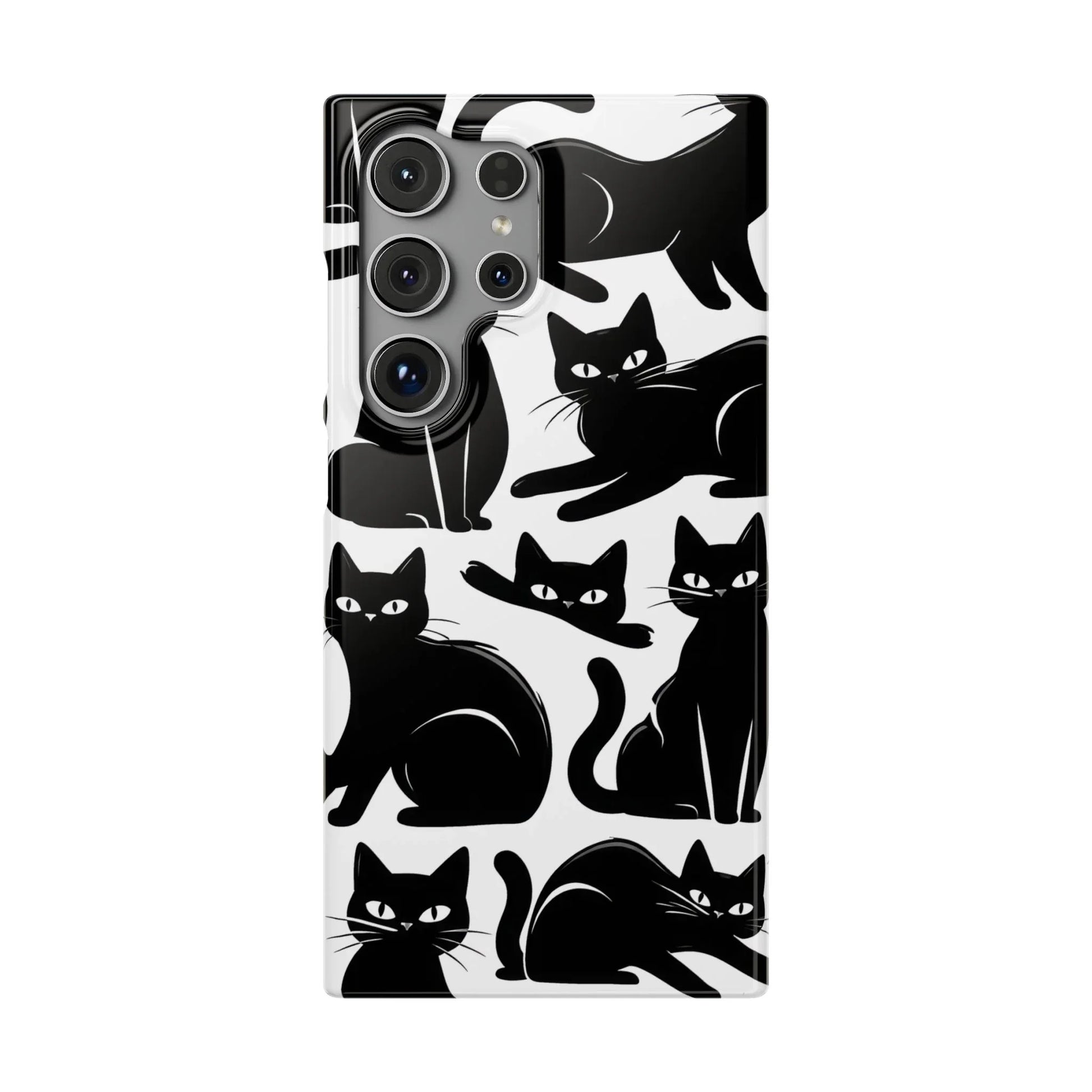 Black Cats Phone Case for iPhone 11-17 and Galaxy S20-S25 - KARARMDESIGN