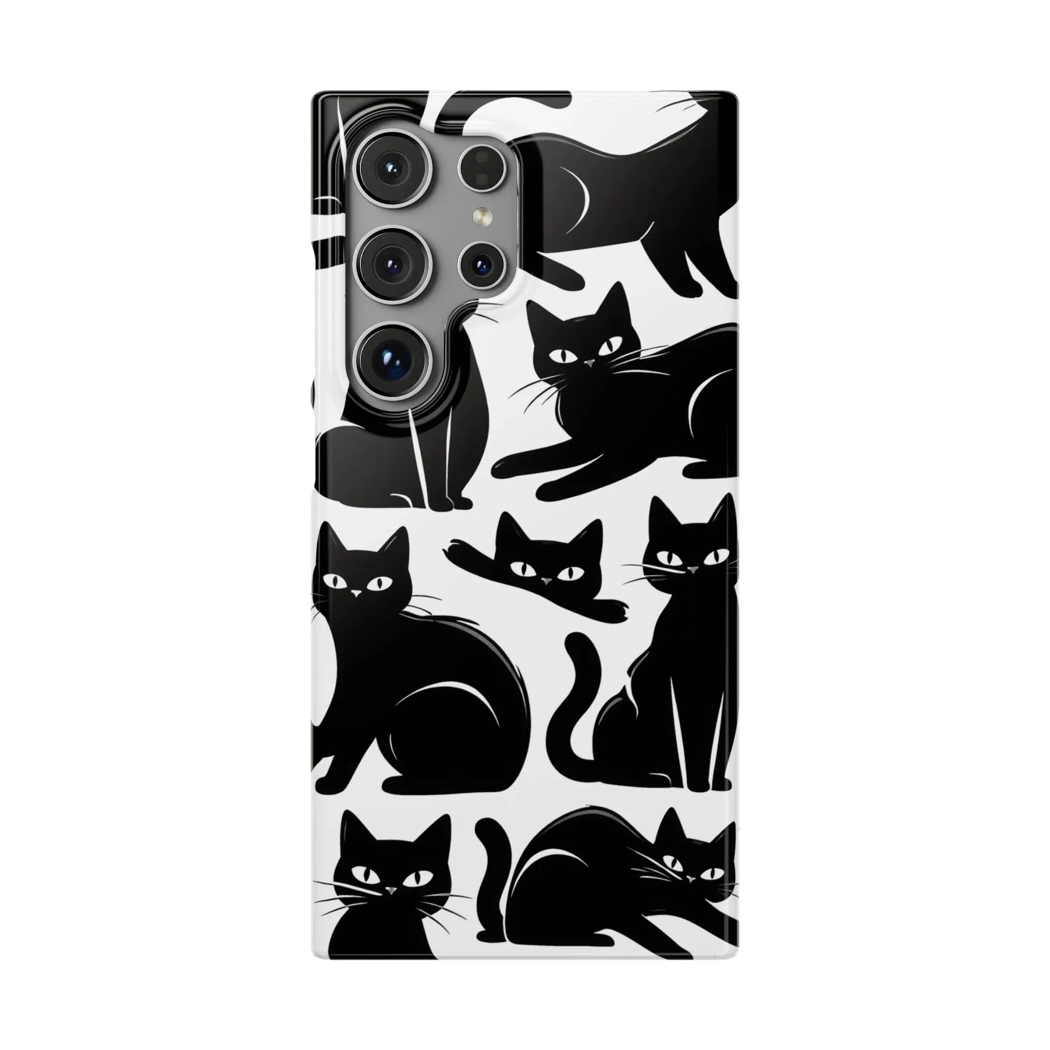 Black Cats Phone Case for iPhone 11-17 and Galaxy S20-S25 - KARARMDESIGN