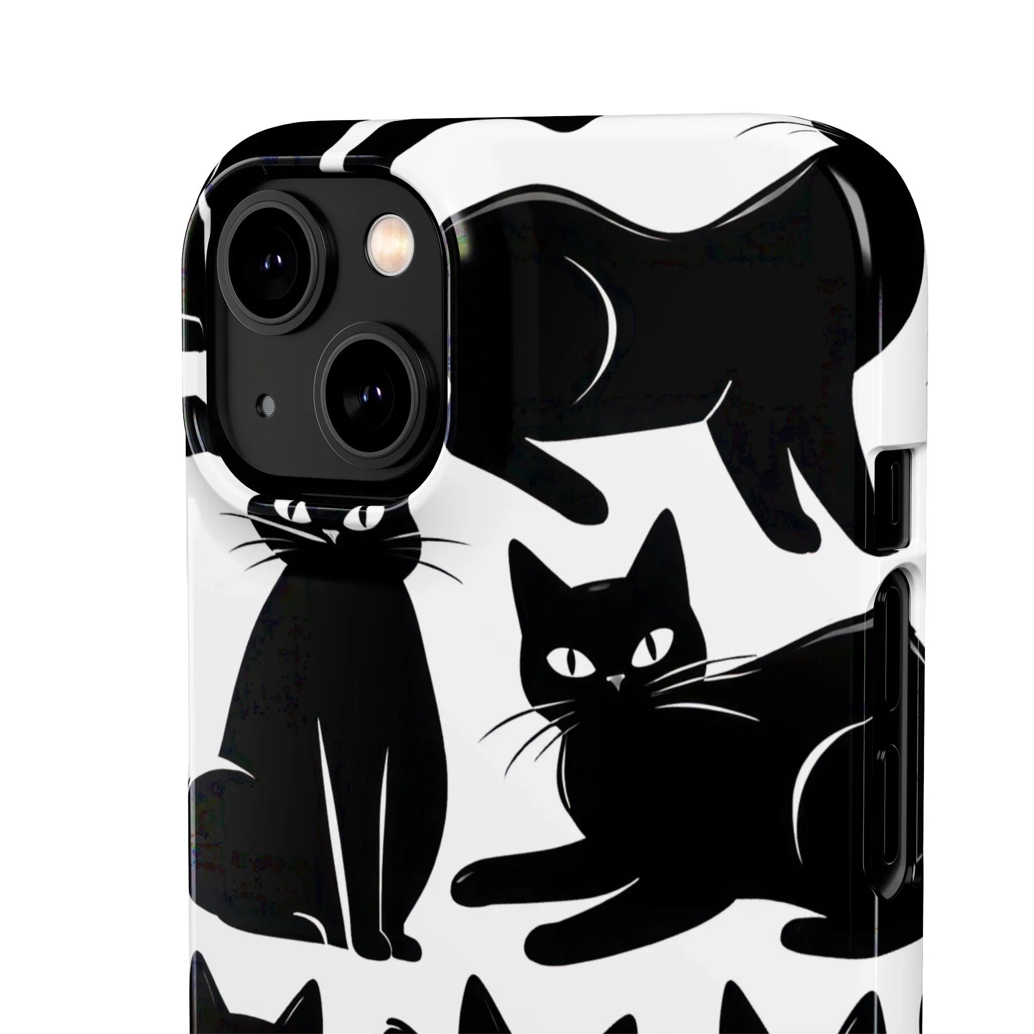 Black Cats Phone Case for iPhone 11-17 and Galaxy S20-S25 - KARARMDESIGN