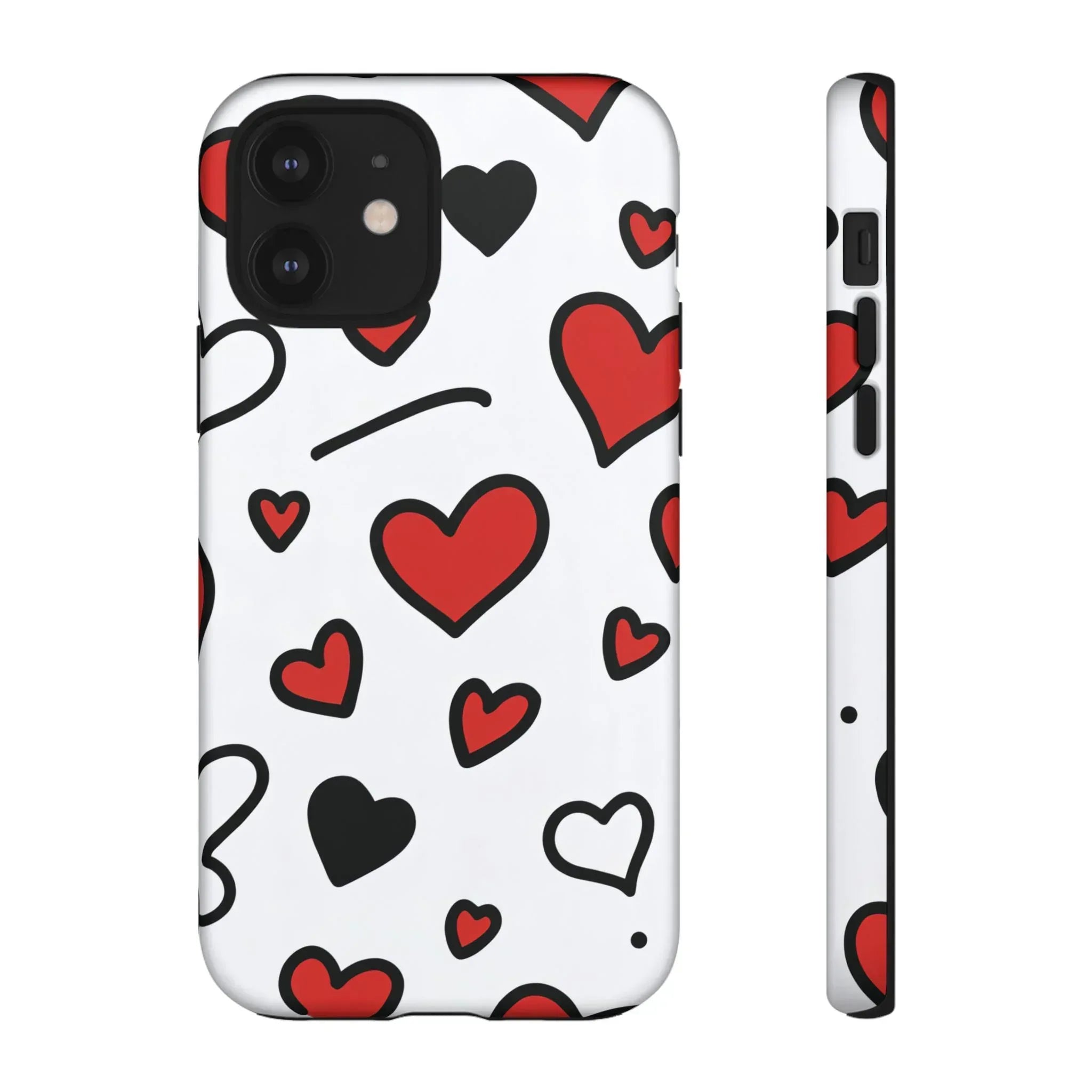 Scattered Hearts Phone Case for iPhone 11-17 and Galaxy S10-S25 - KARARMDESIGN