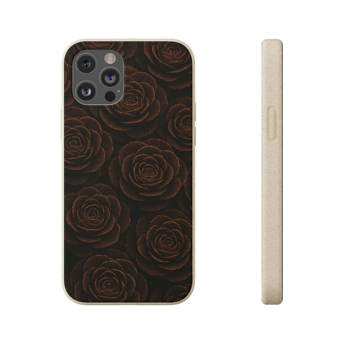 Phone case with rose floral design and visible side protection