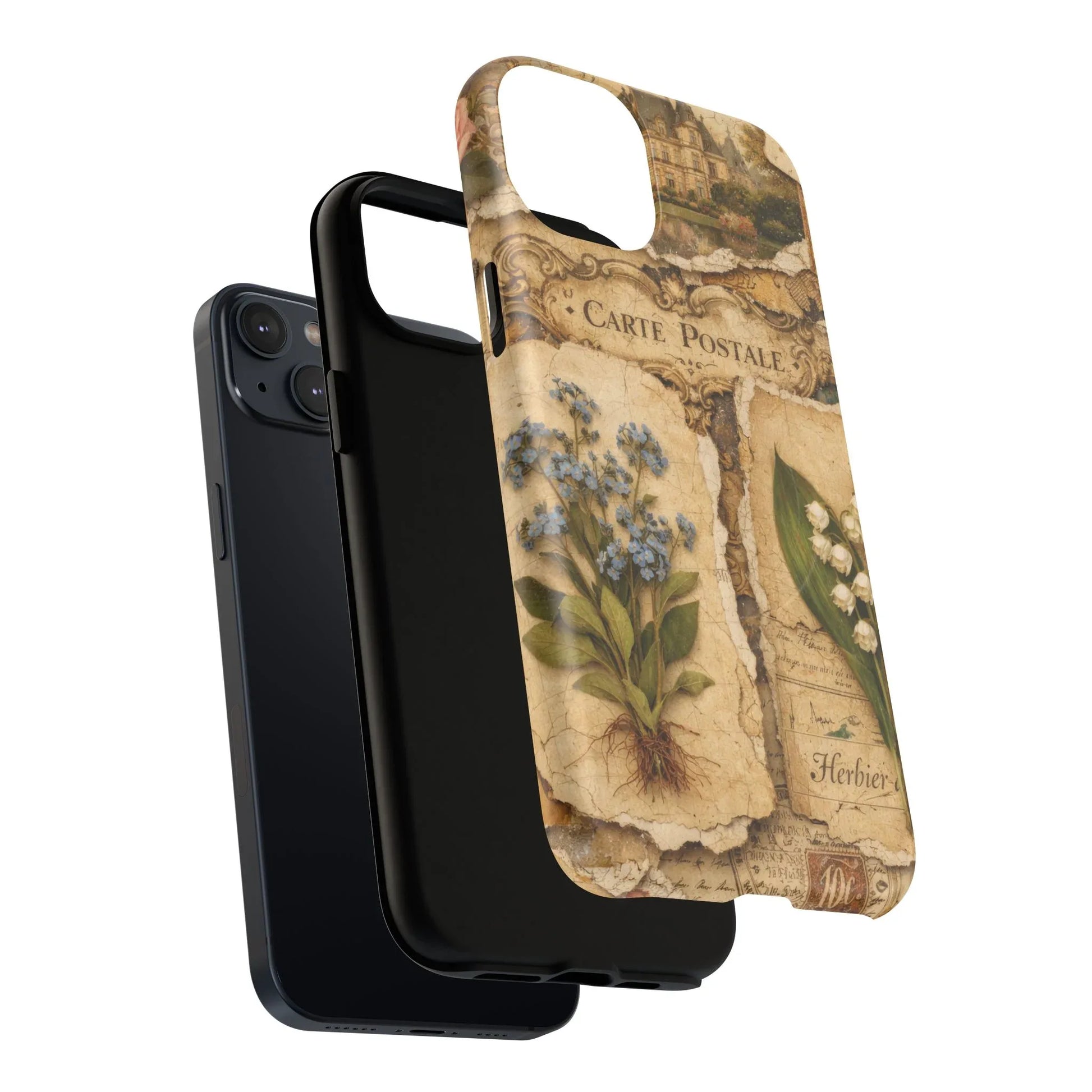 Vintage Botanical Postcard Phone Case for iPhone 13-17 - KARARMDESIGN