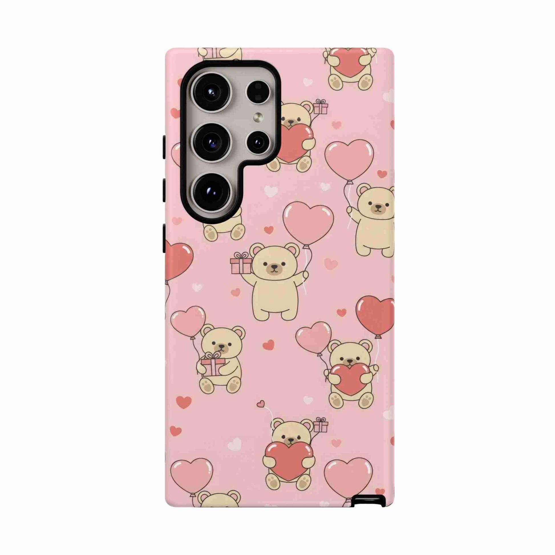 Teddy's Valentine Parade Phone Case for iPhone 11-17 and Galaxy S21-S25 - KARARMDESIGN